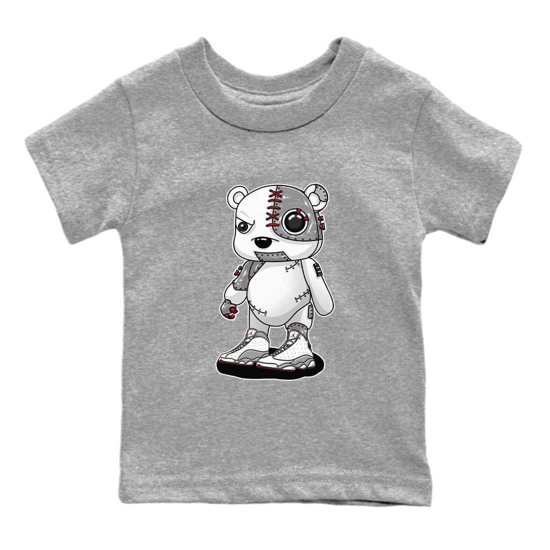 Cyborg Bear Kids Tops - Air Jordan 13 Wolf Grey
