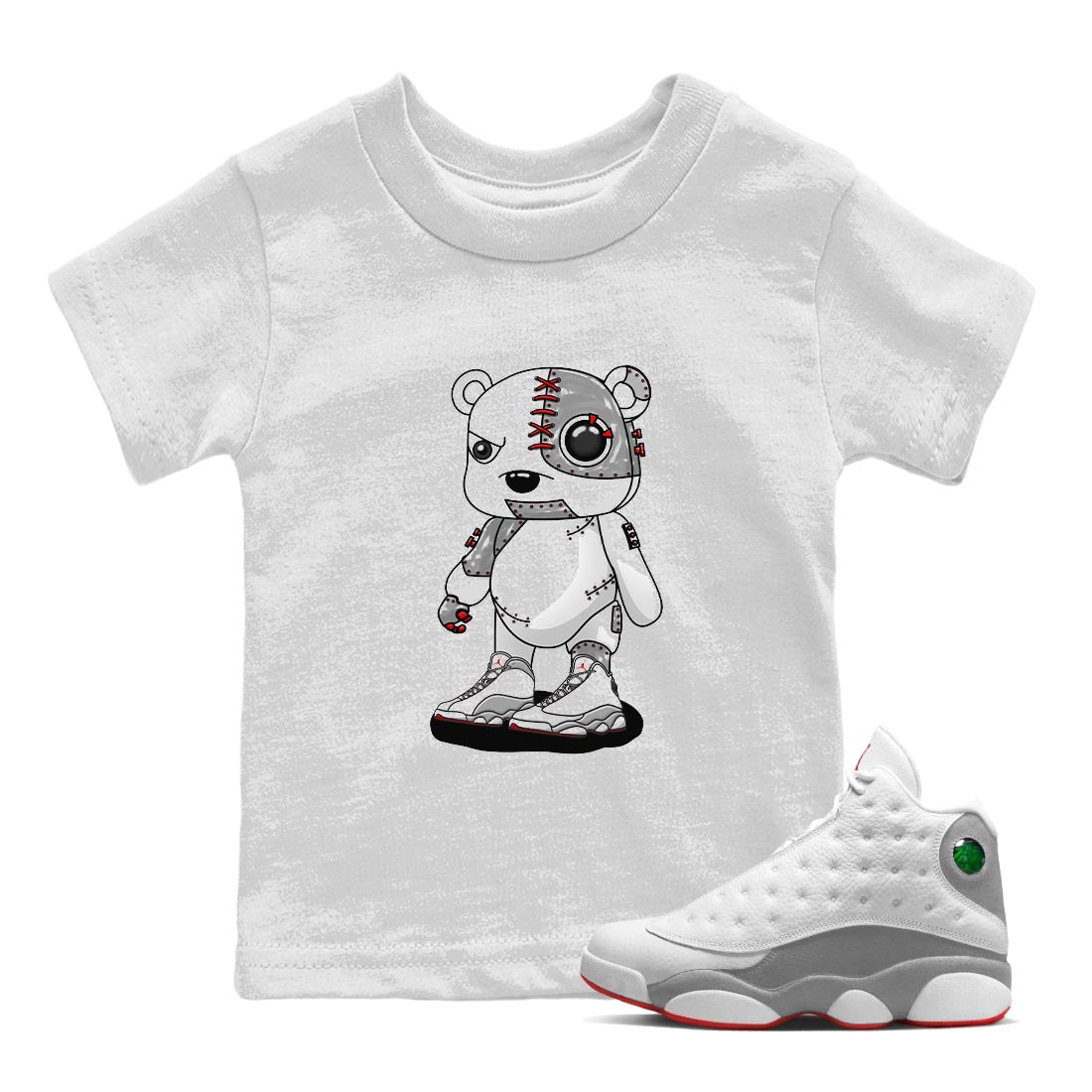Cyborg Bear Kids Tops - Air Jordan 13 Wolf Grey