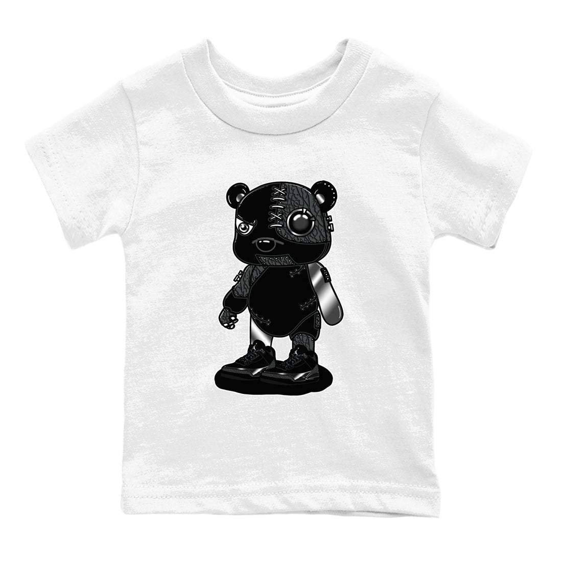 Cyborg Bear snkmatch Tees Kids - Air Jordan 3 Black Cat