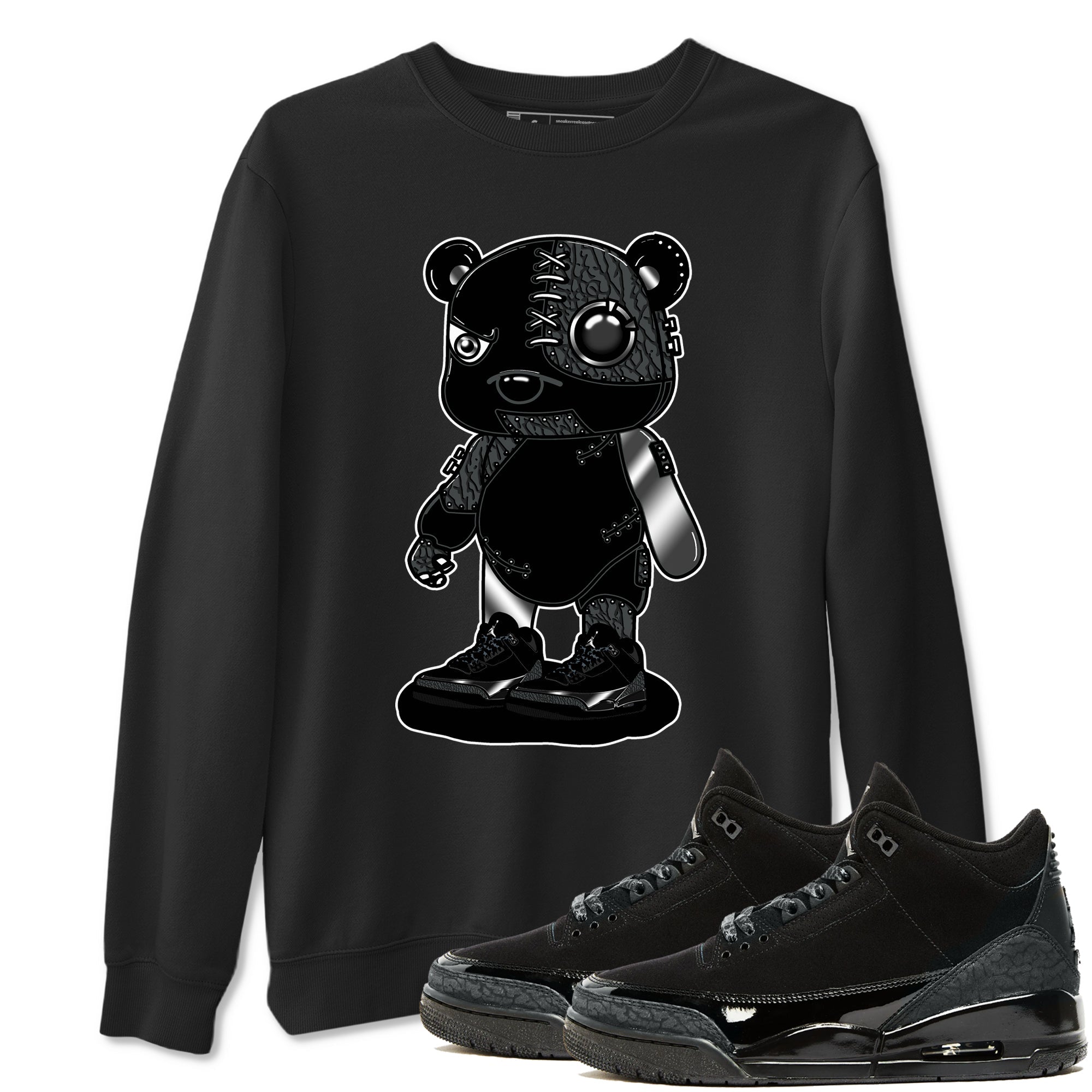 Cyborg Bear snkmatch Tees - Air Jordan 3 Black Cat