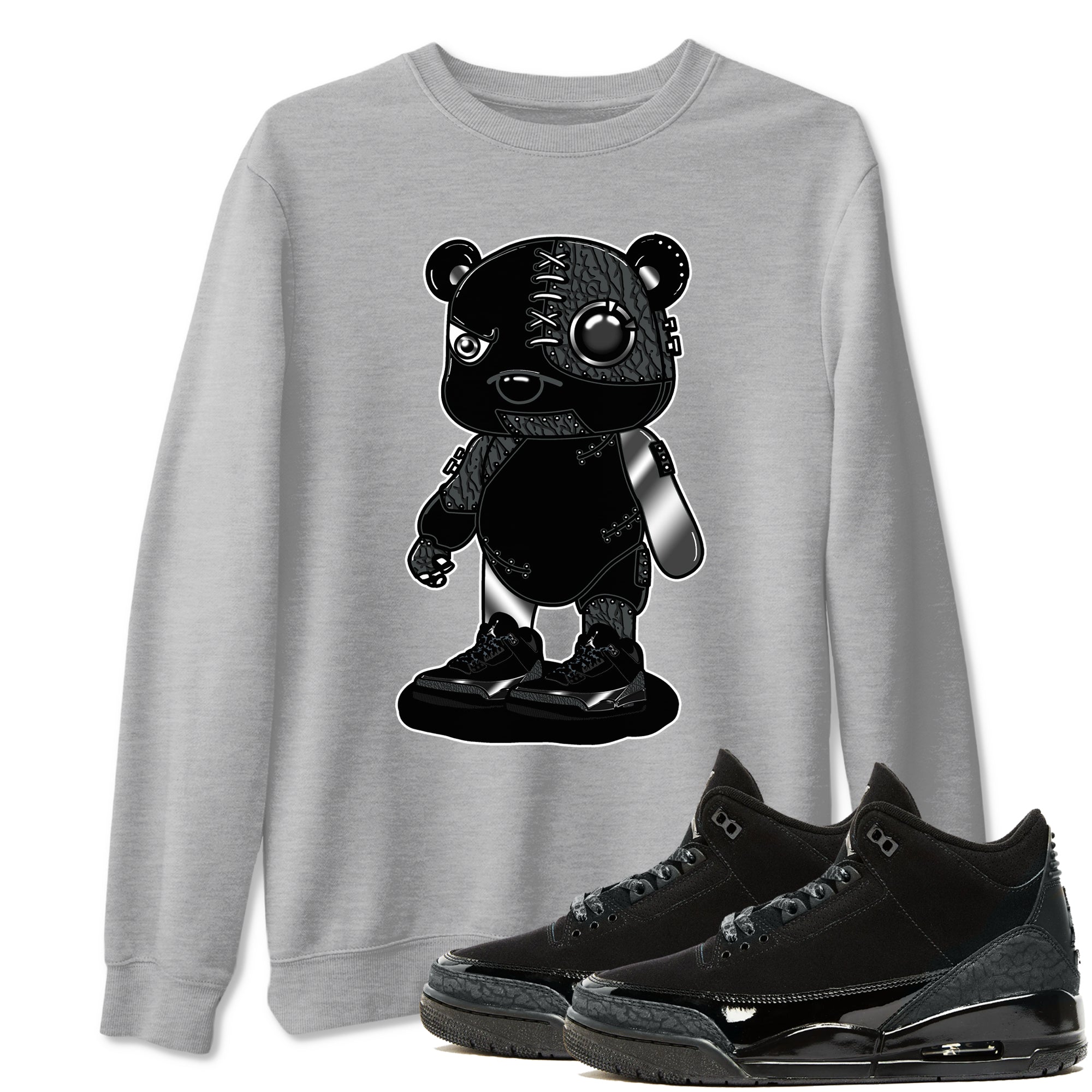 Cyborg Bear snkmatch Tees - Air Jordan 3 Black Cat