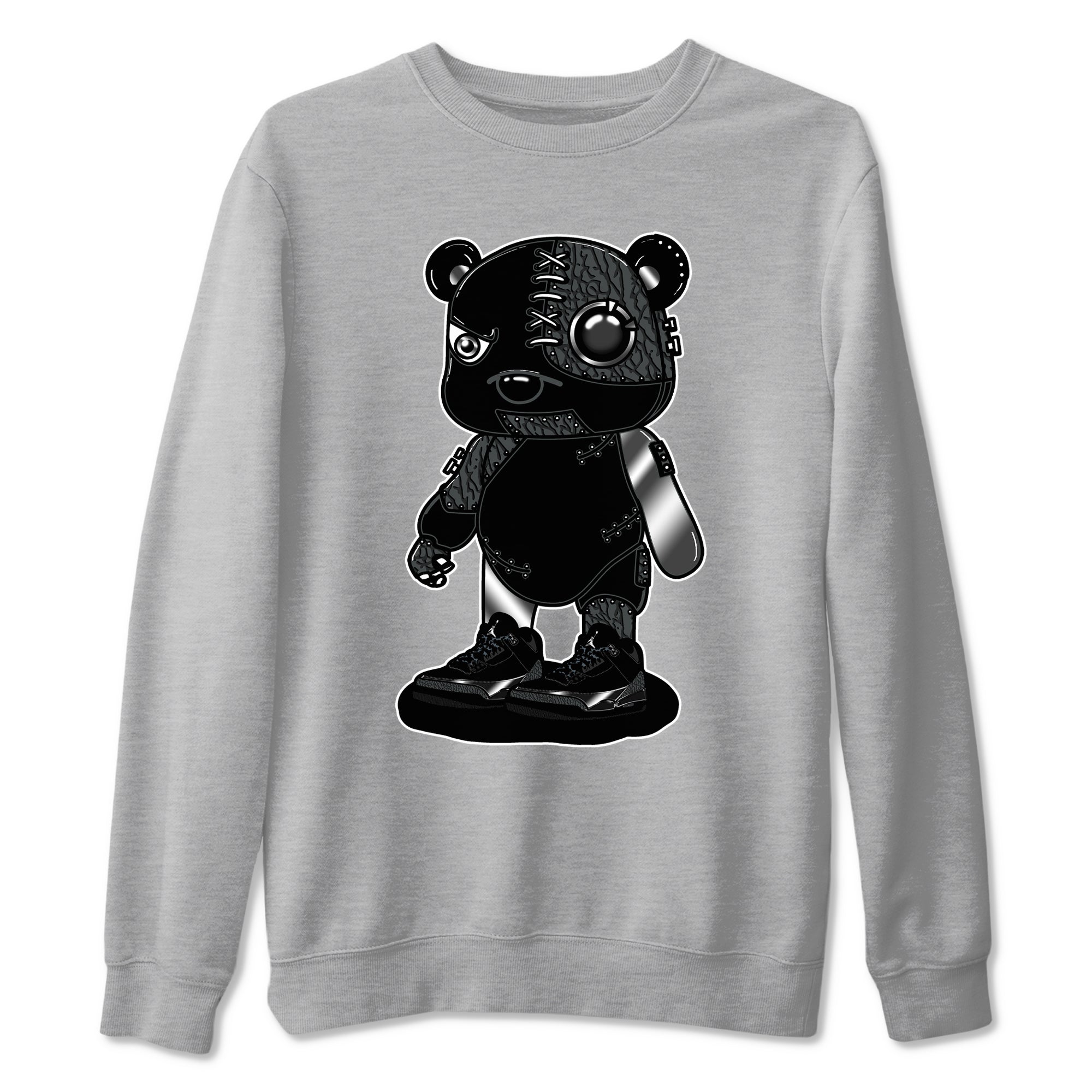 Cyborg Bear snkmatch Tees - Air Jordan 3 Black Cat