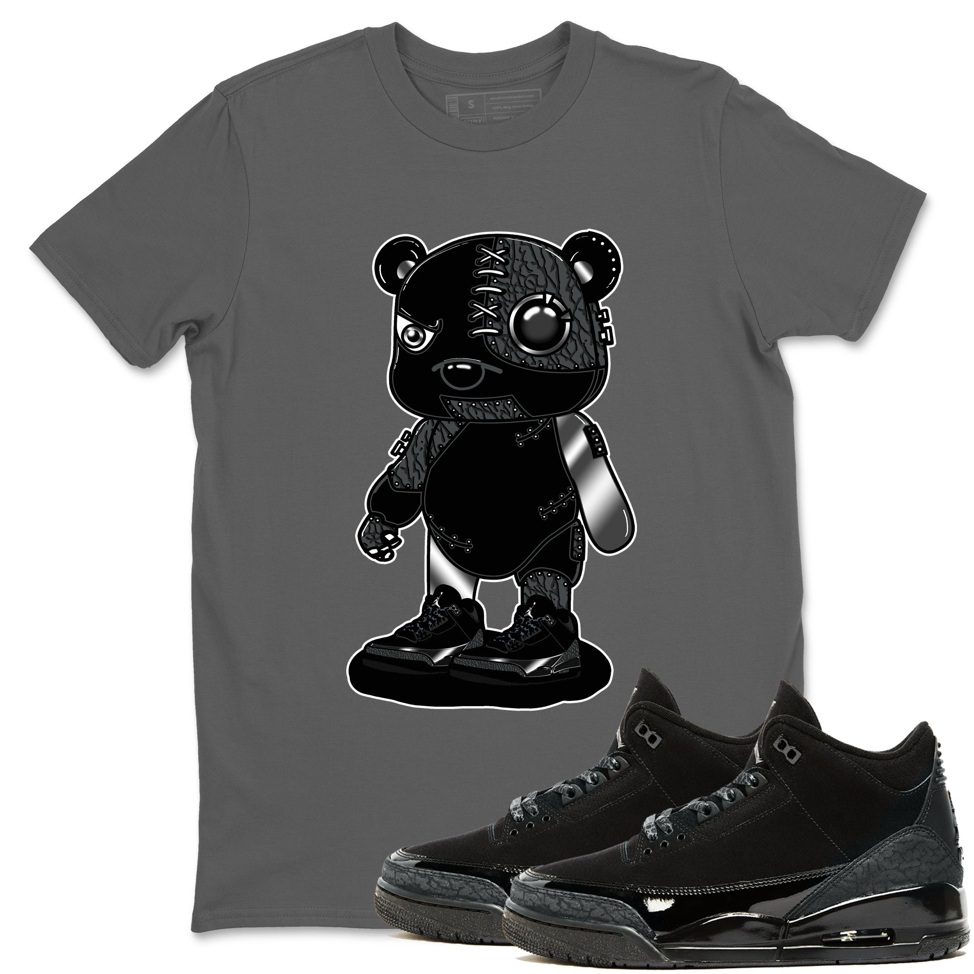 Cyborg Bear snkmatch Tees - Air Jordan 3 Black Cat