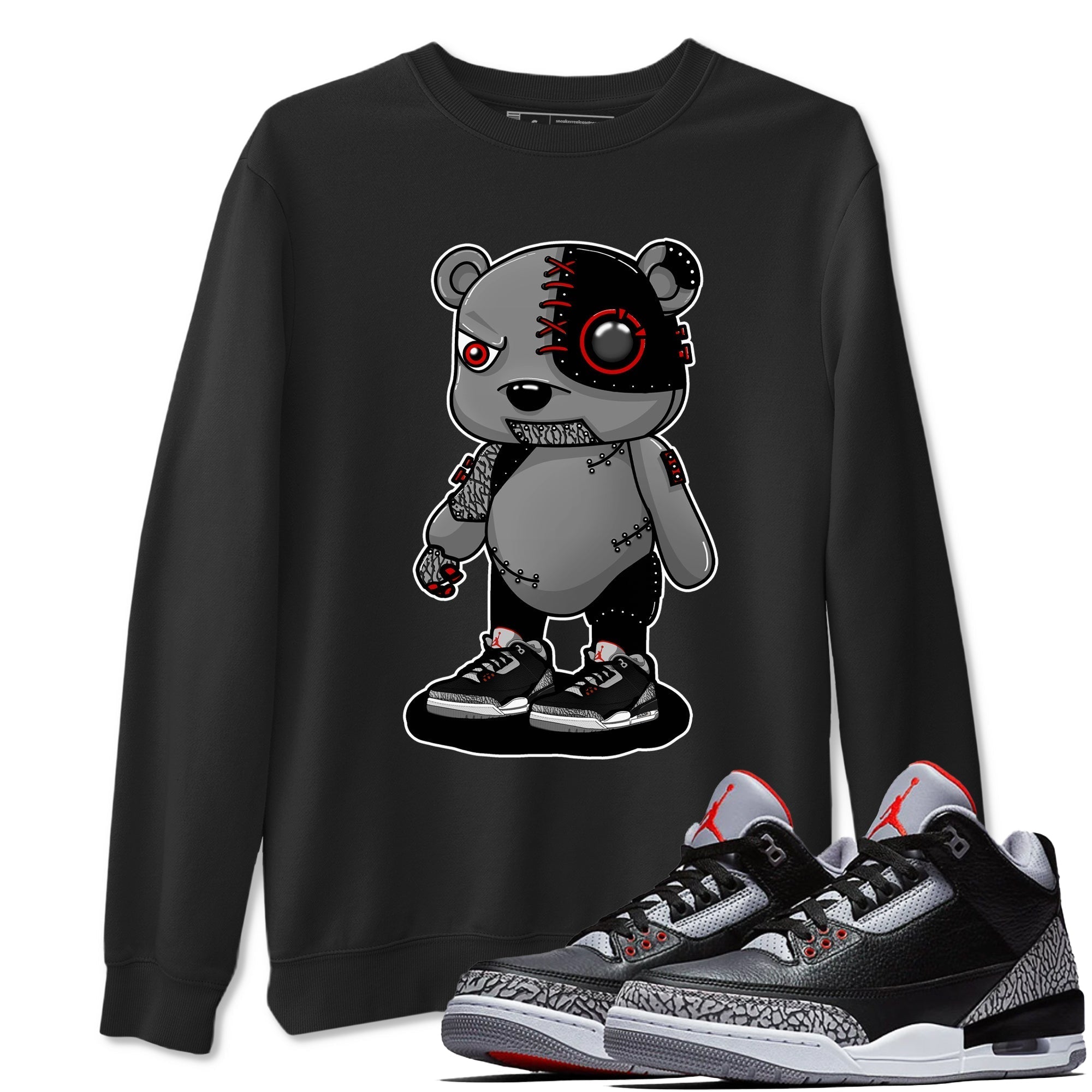 Cyborg Bear snkmatch Tees - Air Jordan 3 Black Cement