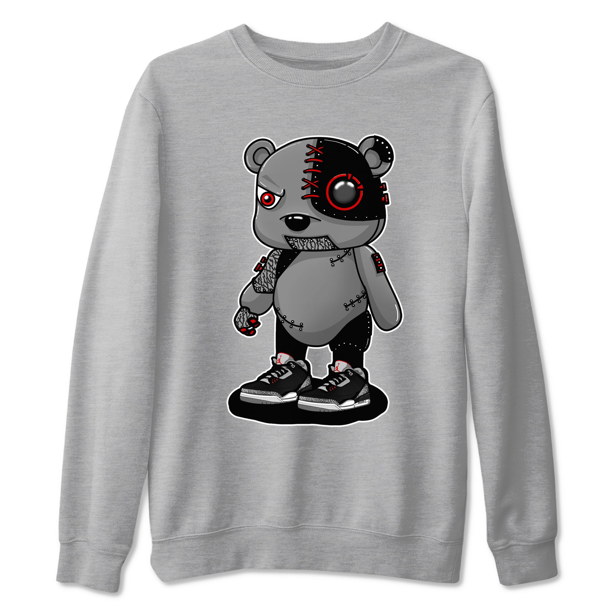 Cyborg Bear snkmatch Tees - Air Jordan 3 Black Cement