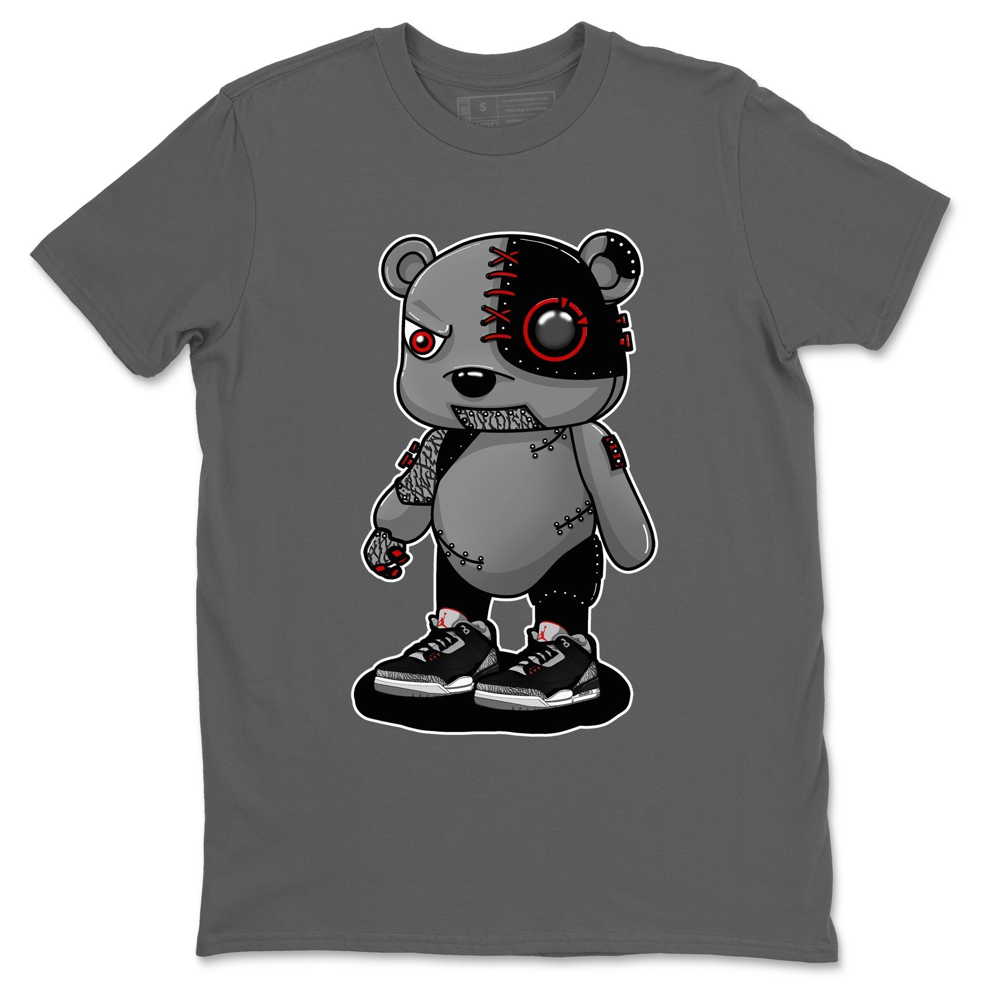 Cyborg Bear snkmatch Tees - Air Jordan 3 Black Cement