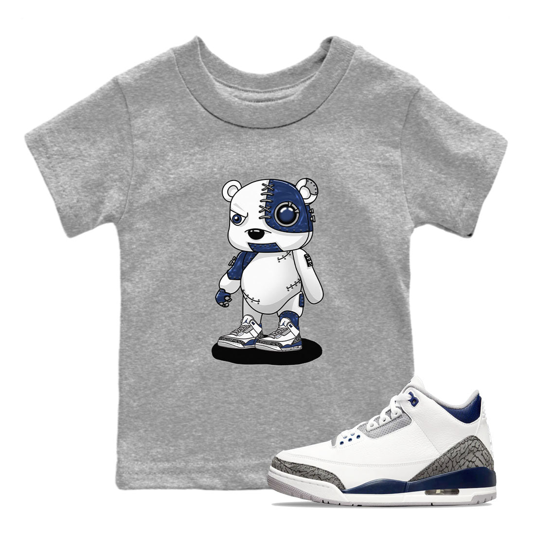 Cyborg Bear snkmatch Tees Kids - Air Jordan 3 Midnight Navy 2023