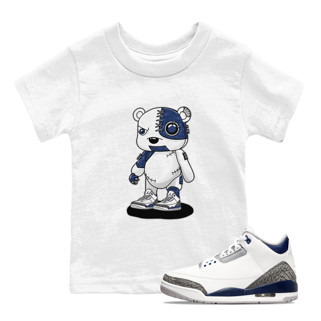 Cyborg Bear snkmatch Tees Kids - Air Jordan 3 Midnight Navy 2023