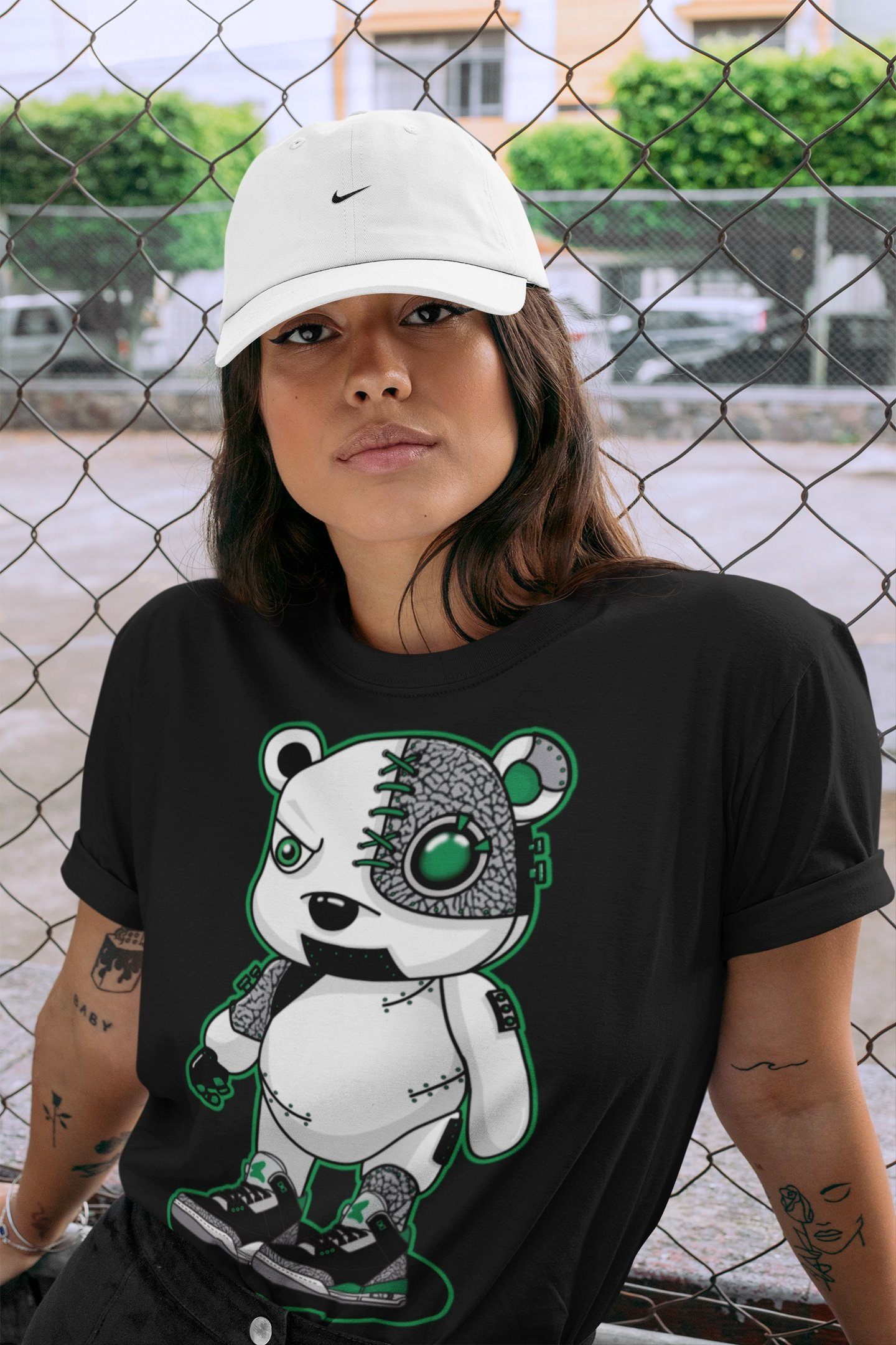 Cyborg Bear Unisex Tops - Air Jordan 3 Pine Green