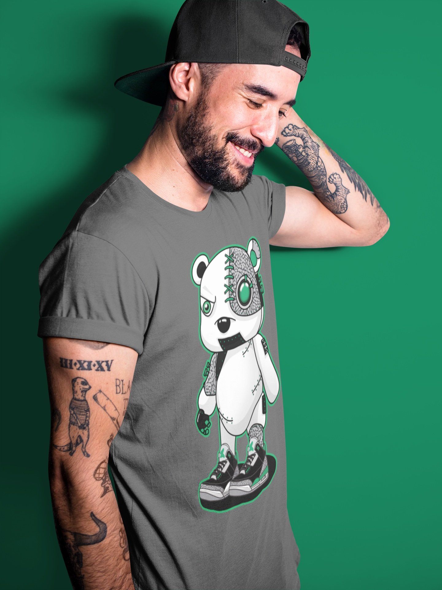 Cyborg Bear Unisex Tops - Air Jordan 3 Pine Green