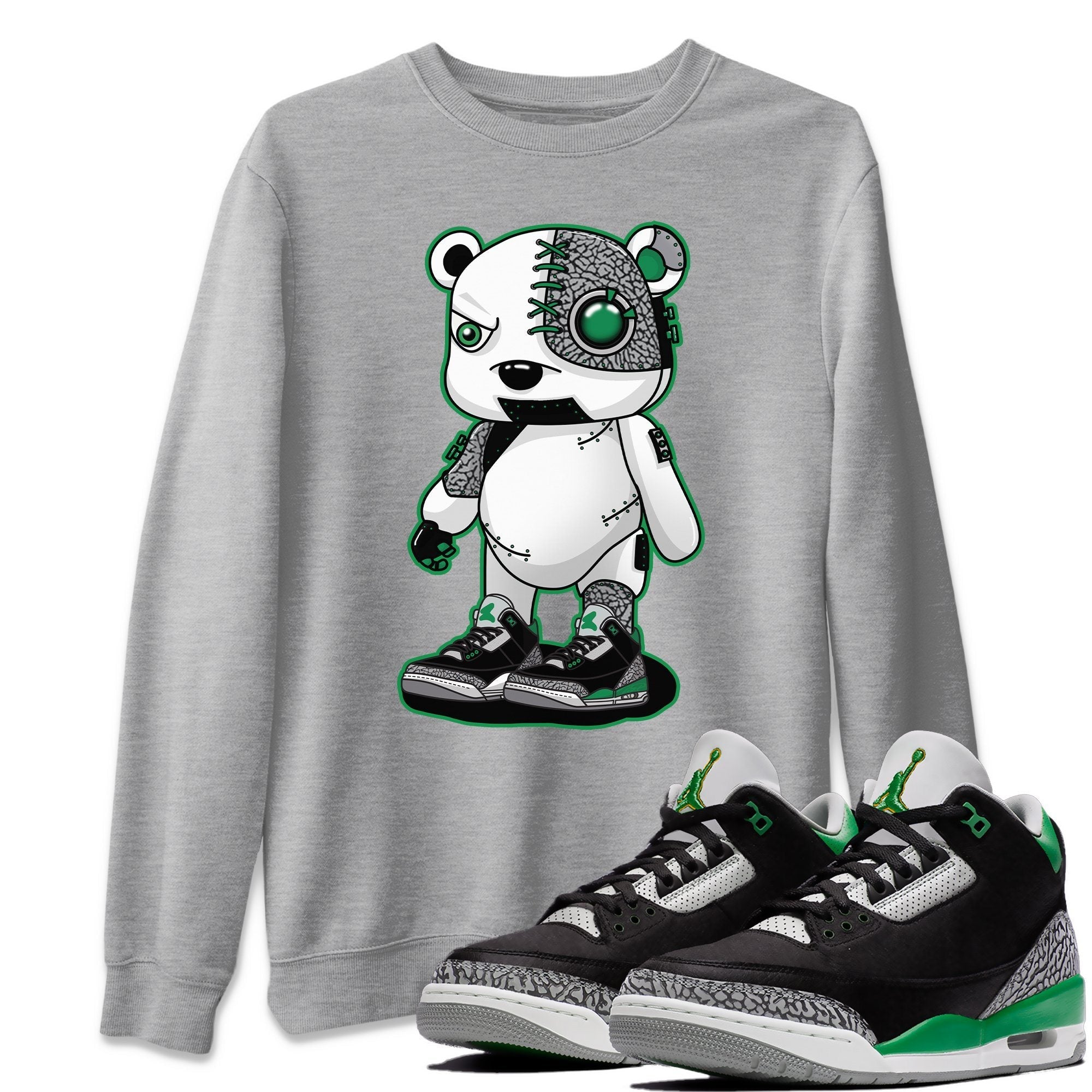 Cyborg Bear Unisex Tops - Air Jordan 3 Pine Green