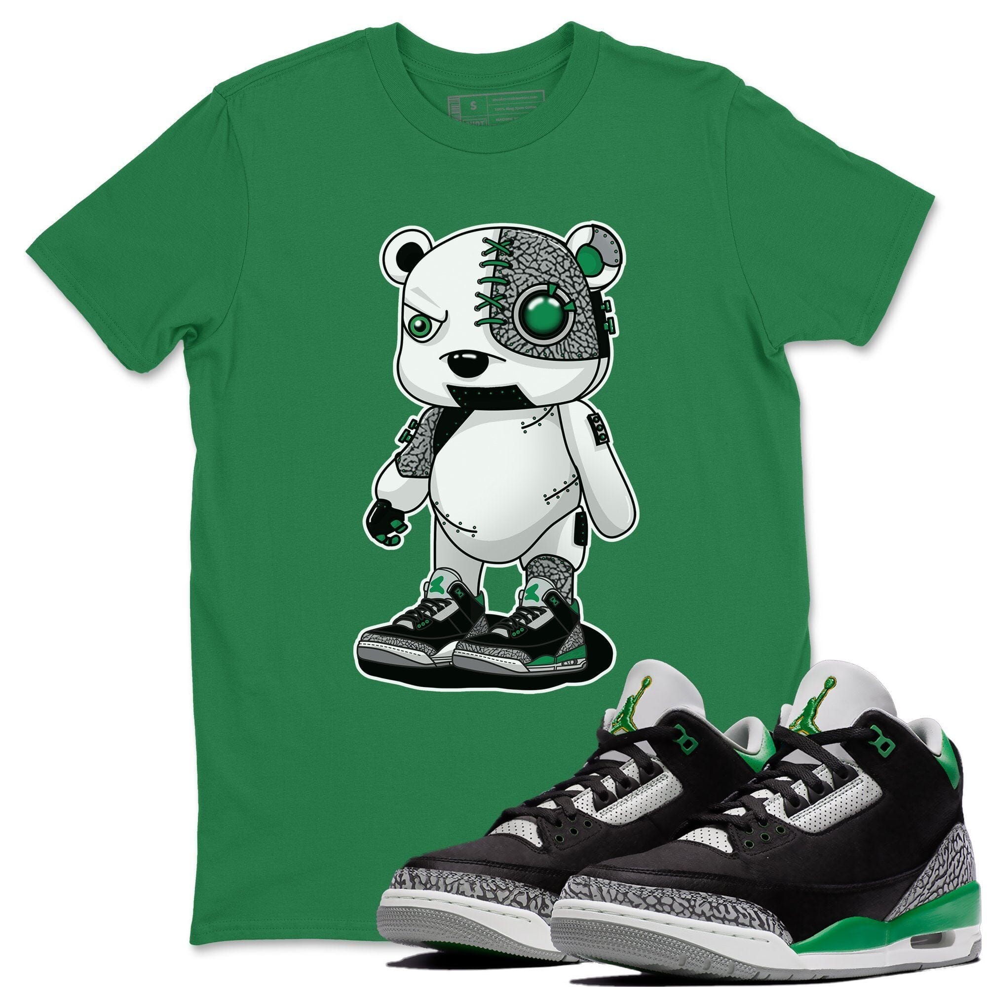 Cyborg Bear Unisex Tops - Air Jordan 3 Pine Green