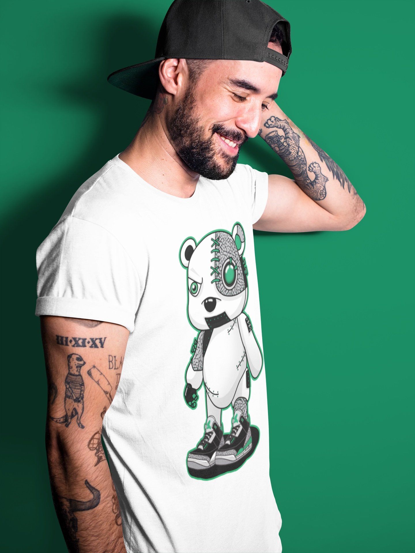 Cyborg Bear Unisex Tops - Air Jordan 3 Pine Green