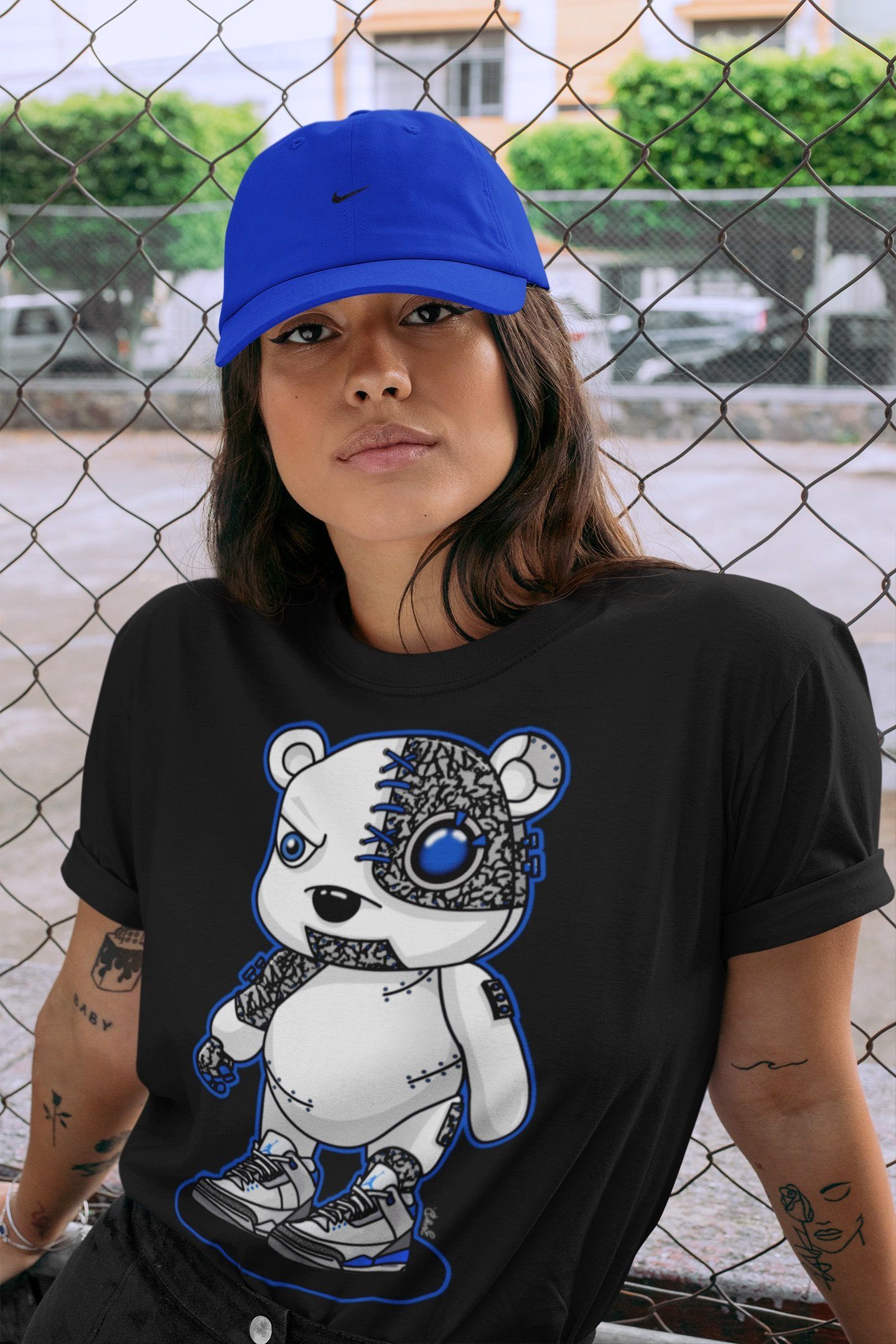 Cyborg Bear Unisex Tops - Air Jordan 3 Racer Blue