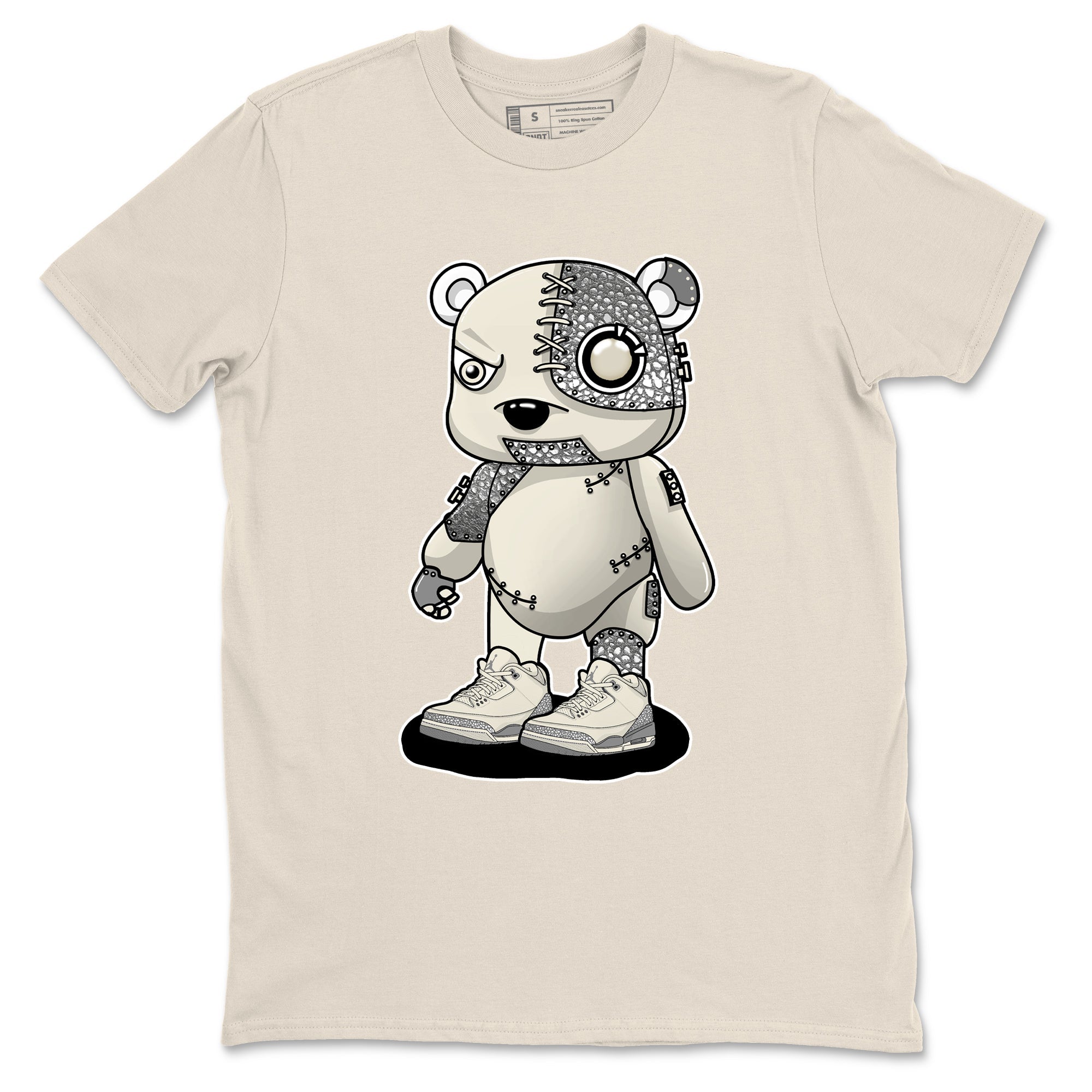 Cyborg Bear snkmatch Tees - Air Jordan 3 Sail and Cement Grey