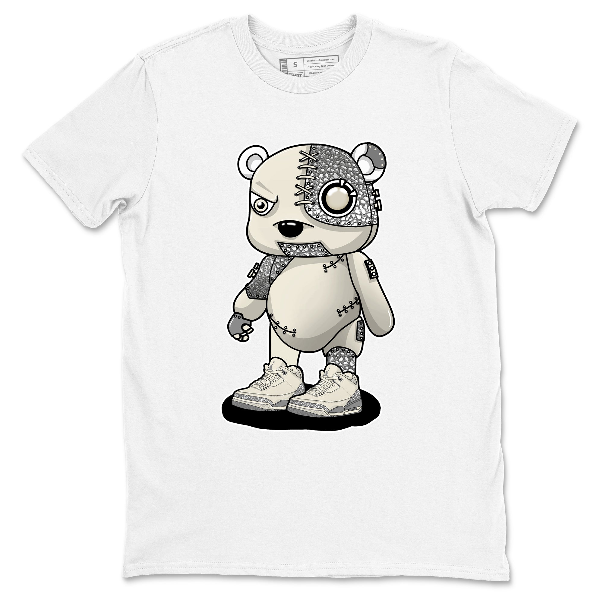 Cyborg Bear snkmatch Tees - Air Jordan 3 Sail and Cement Grey