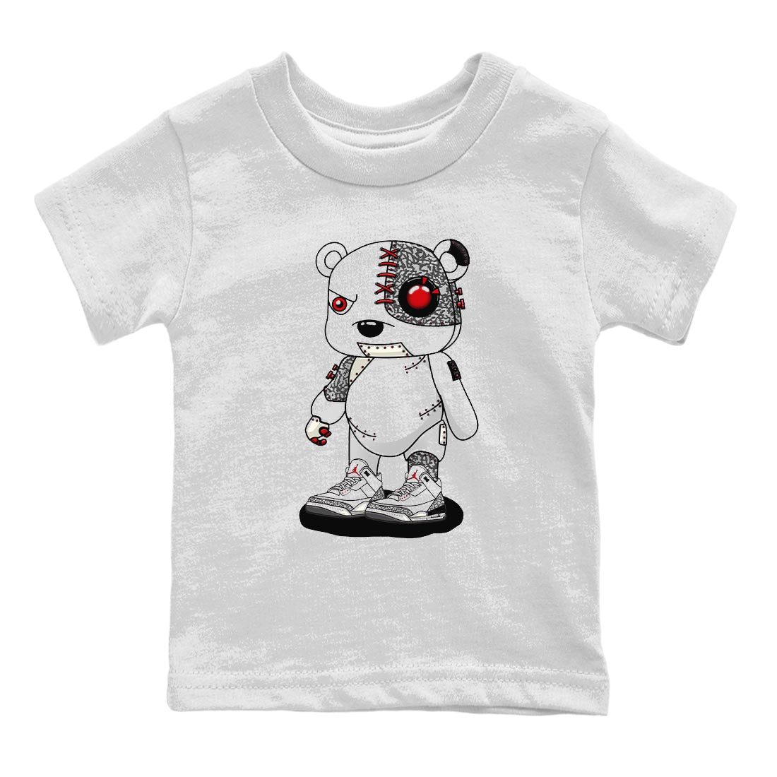 Cyborg Bear Kids Tops - Air Jordan 3 White Cement