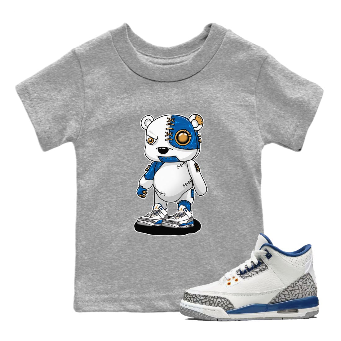 Cyborg Bear Kids Tops - Air Jordan 3 Wizards