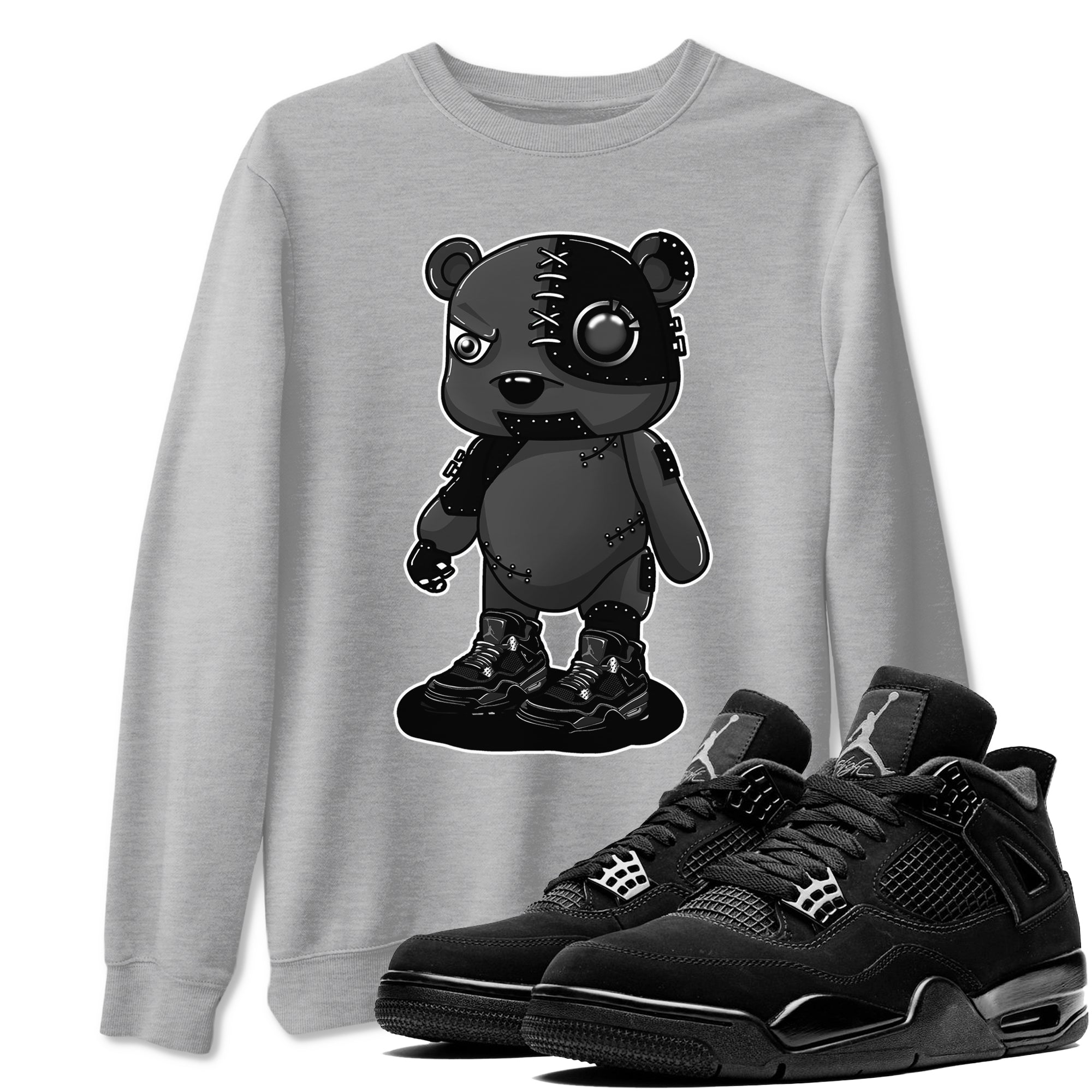 Cyborg Bear snkmatch Tees - Air Jordan 4 Black Cat