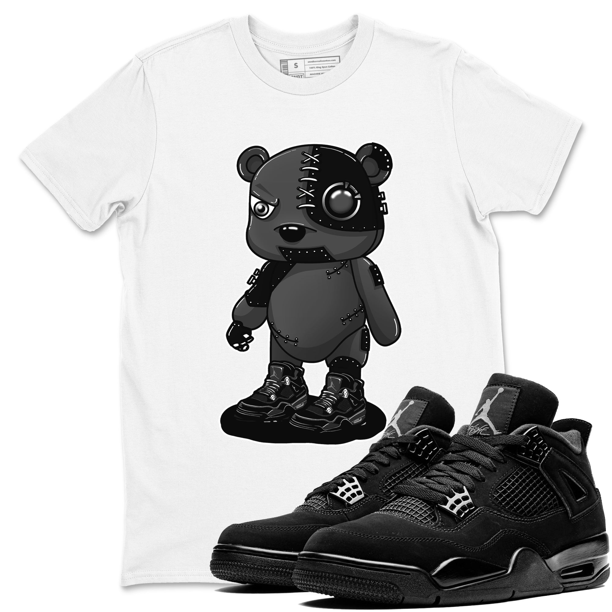 Cyborg Bear snkmatch Tees - Air Jordan 4 Black Cat