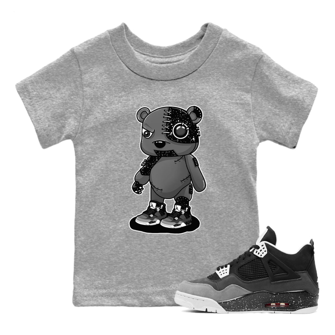 Cyborg Bear snkmatch Tees Kids - Air Jordan 4 Fear