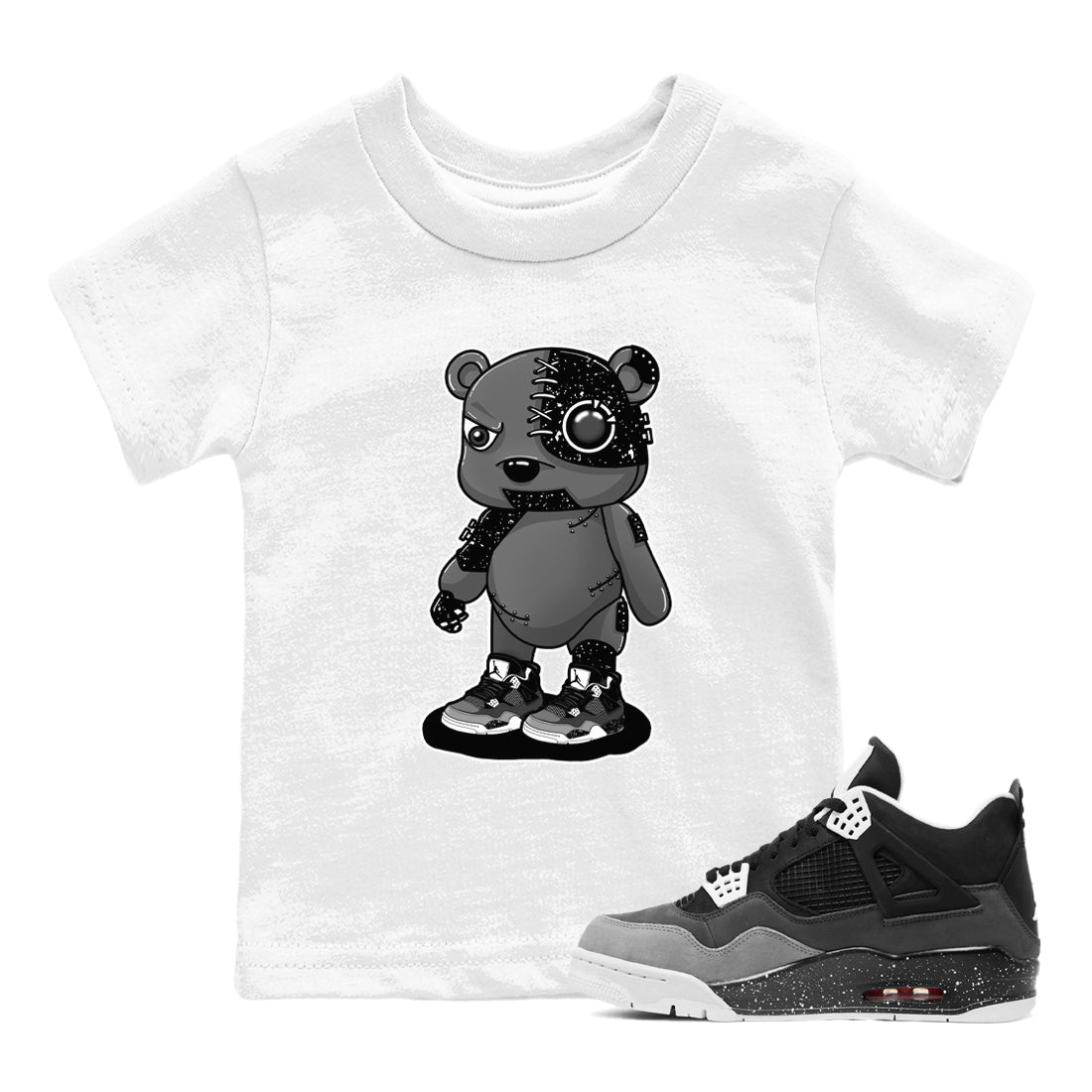 Cyborg Bear snkmatch Tees Kids - Air Jordan 4 Fear