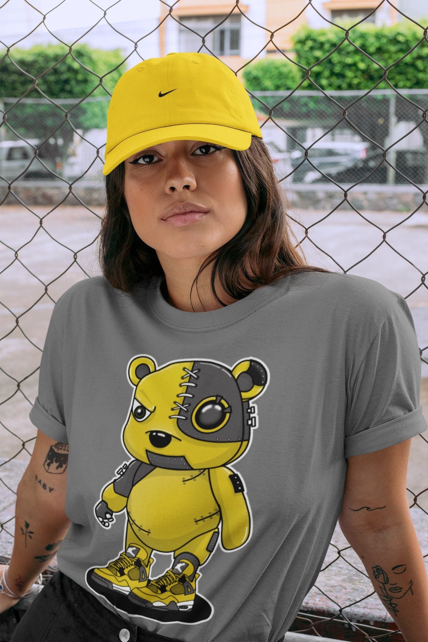 Cyborg Bear Unisex Tops - Air Jordan 4 Lightning