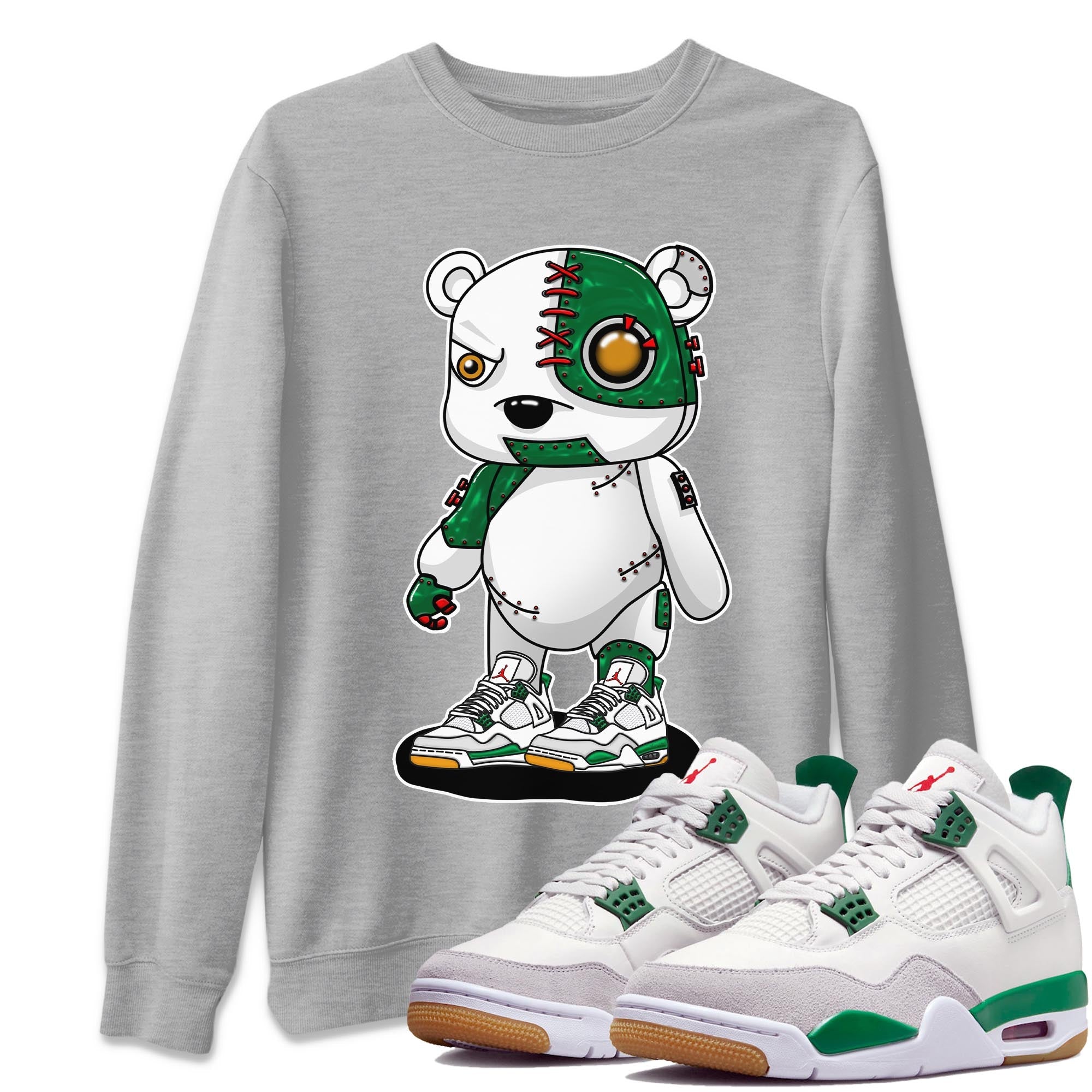 Cyborg Bear Unisex Tops - Air Jordan 4 Pine Green