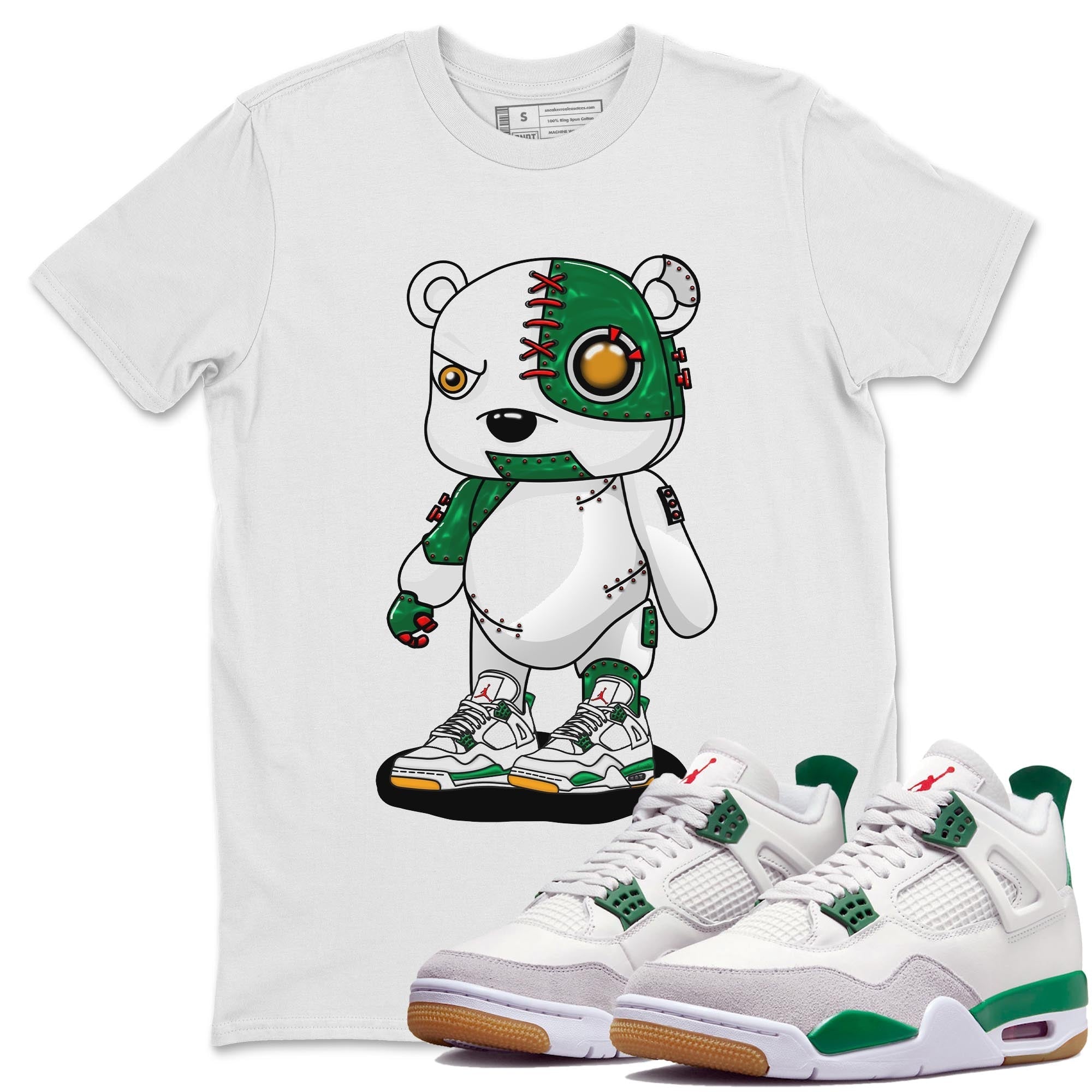 Cyborg Bear Unisex Tops - Air Jordan 4 Pine Green
