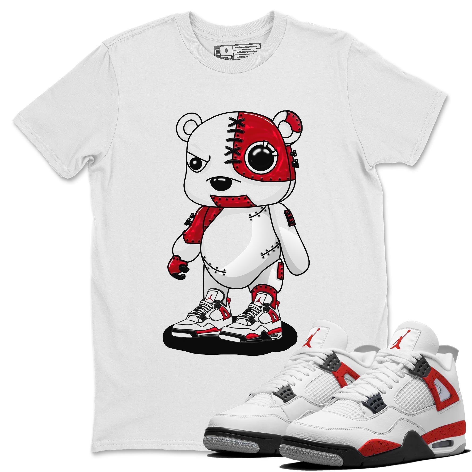 Cyborg Bear snkmatch Tee - Air Jordan 4 Red Cement