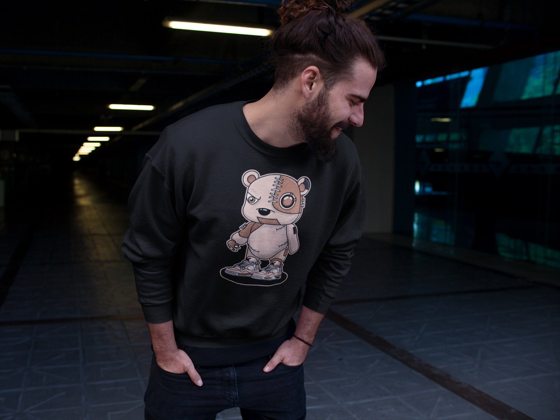 Cyborg Bear Unisex Tops - Air Jordan 4 Shimmer