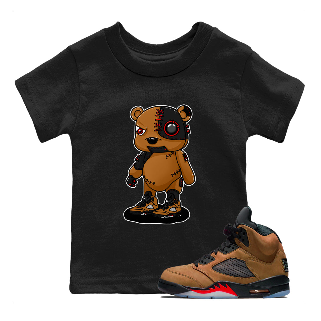 Cyborg Bear snkmatch Tees Kids - Air Jordan 5 Archaeo Brown