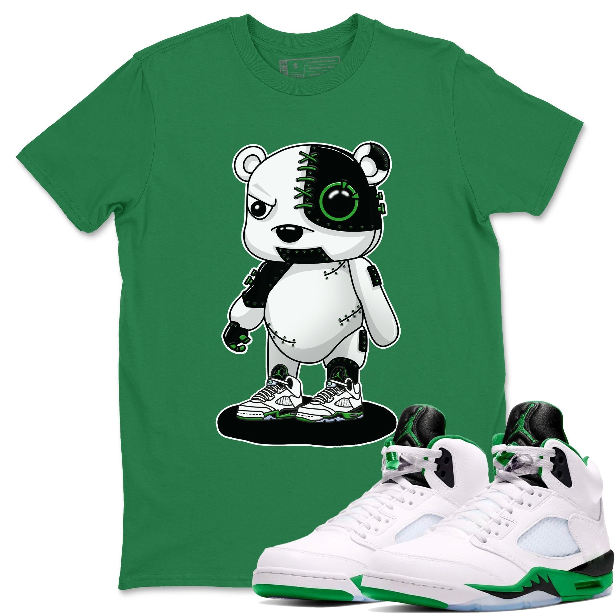 Cyborg Bear snkmatch Tees - Air Jordan 5 Lucky Green