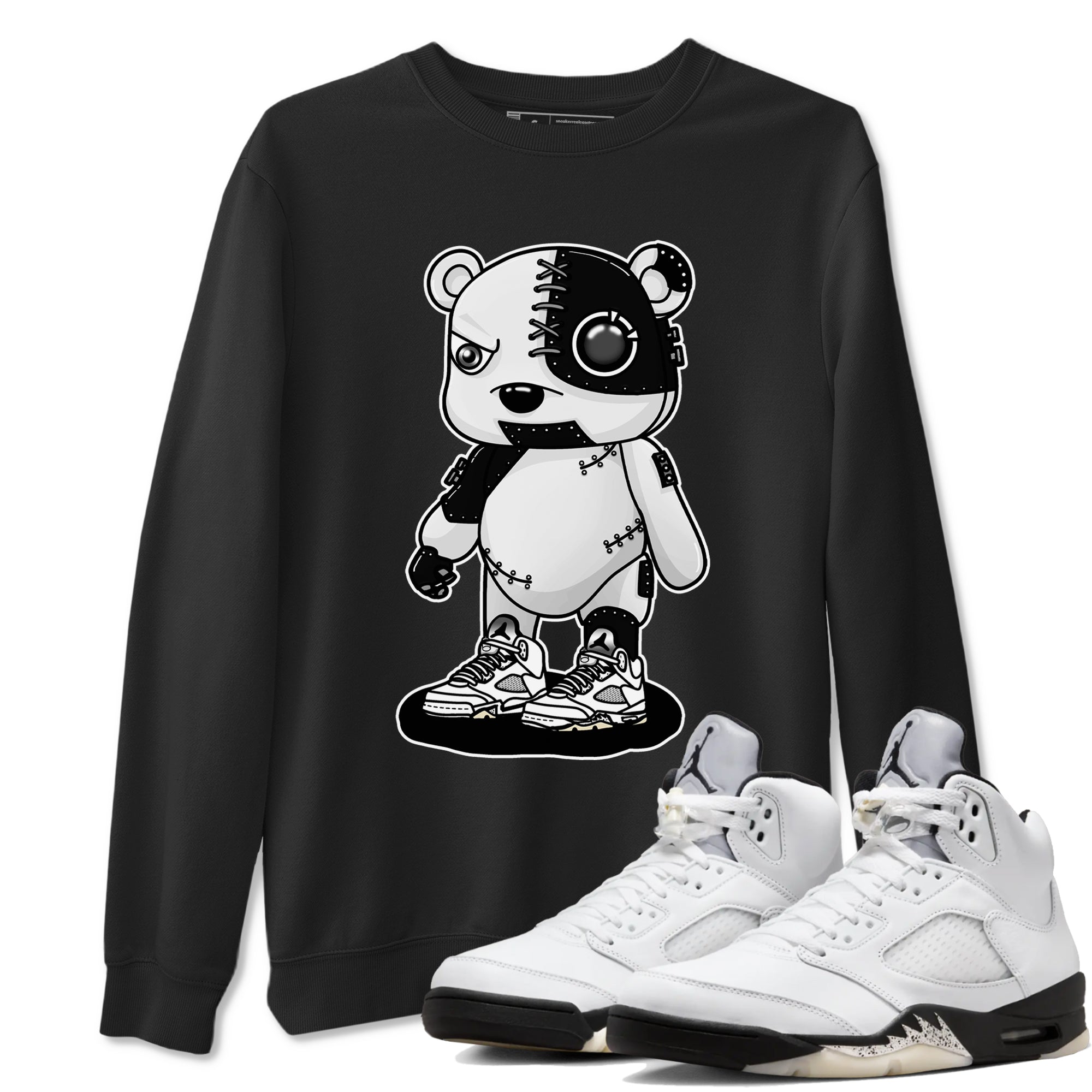Cyborg Bear snkmatch Tees - Air Jordan 5 White Black