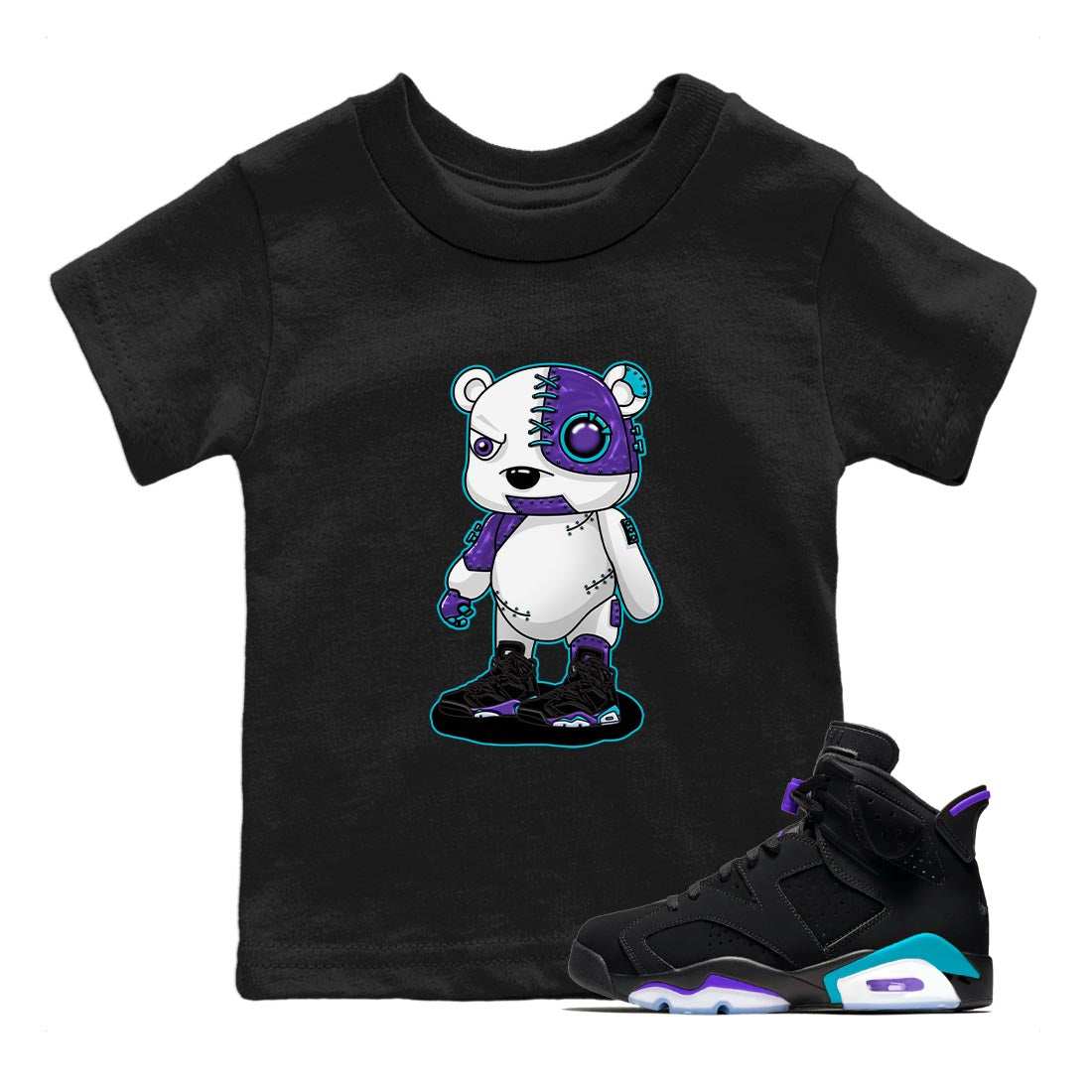 Cyborg Bear snkmatch Tee Kids - Air Jordan 6 Aqua