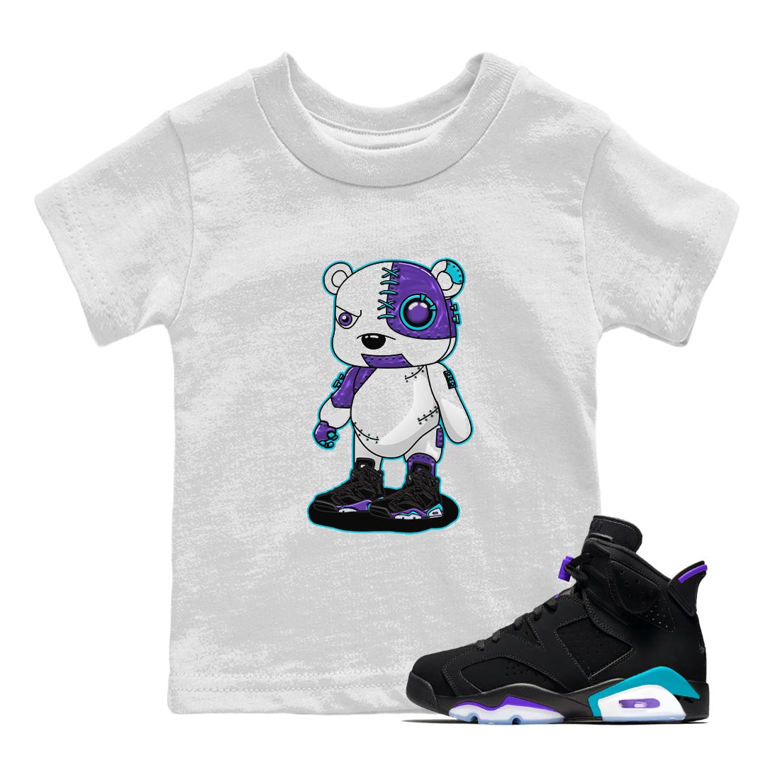 Cyborg Bear snkmatch Tee Kids - Air Jordan 6 Aqua