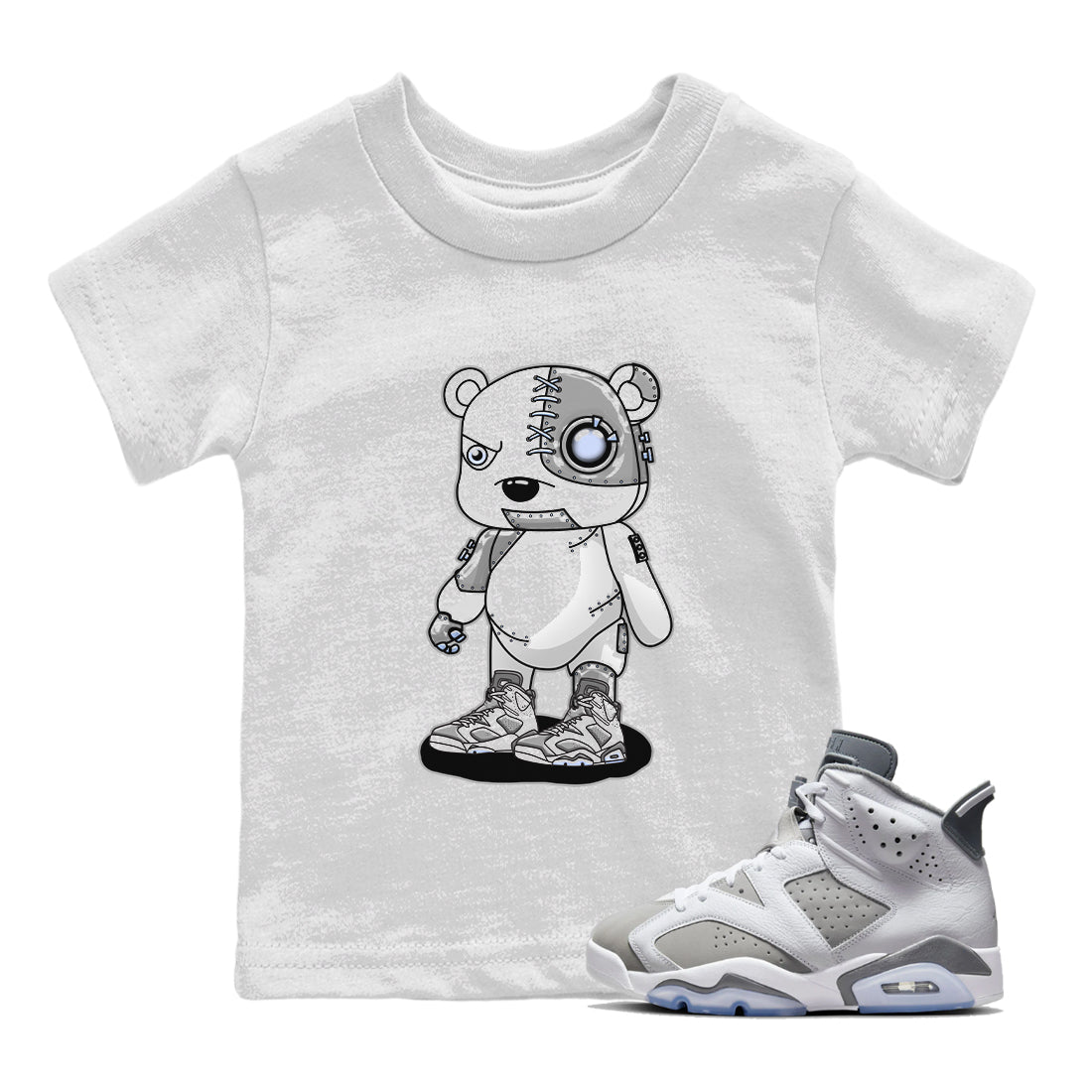 Cyborg Bear Kids Tops - Air Jordan 6 Cool Grey