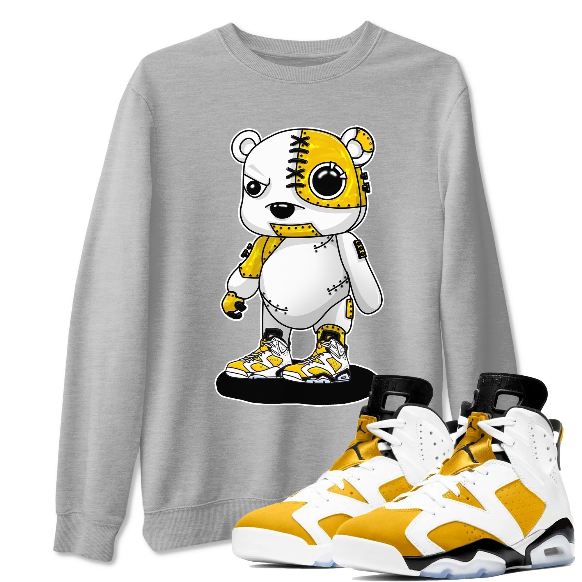Cyborg Bear snkmatch Tees - Air Jordan 6 Yellow Ochre