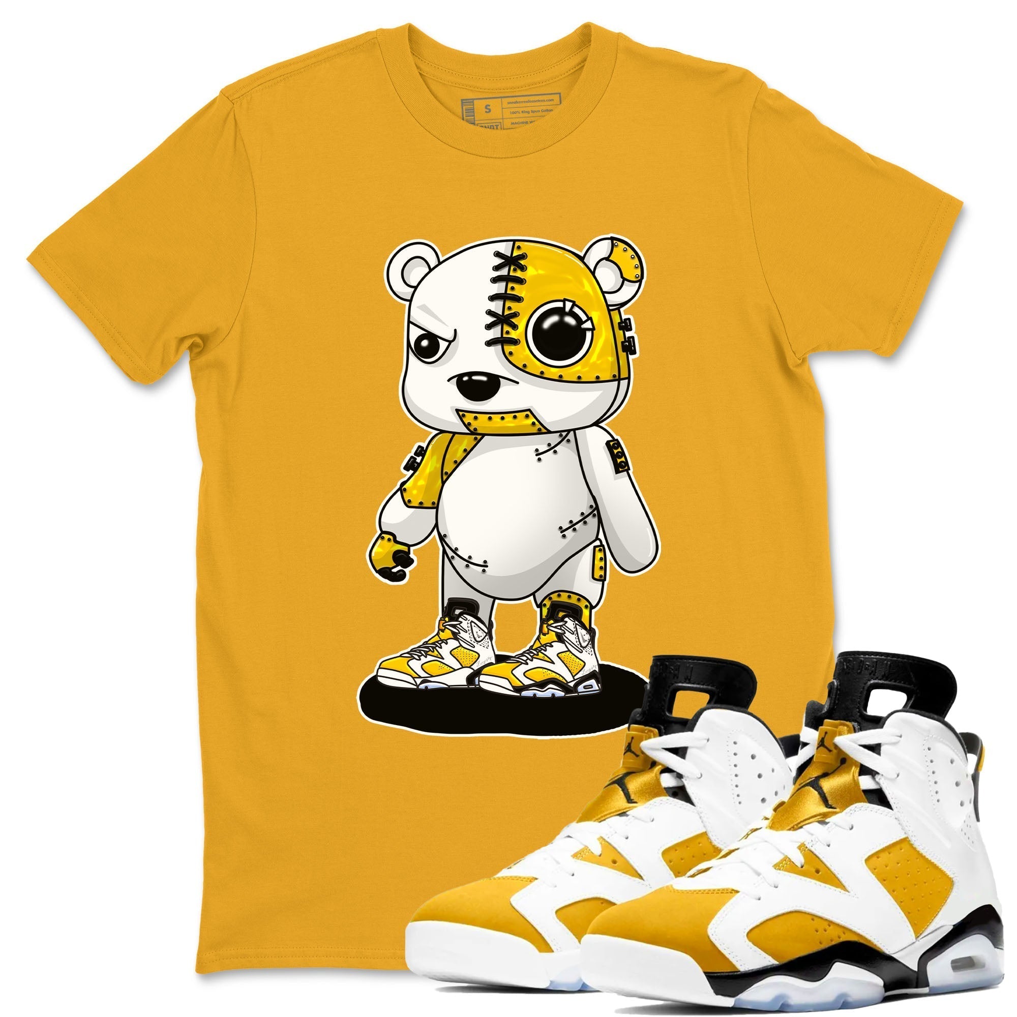 Cyborg Bear snkmatch Tees - Air Jordan 6 Yellow Ochre