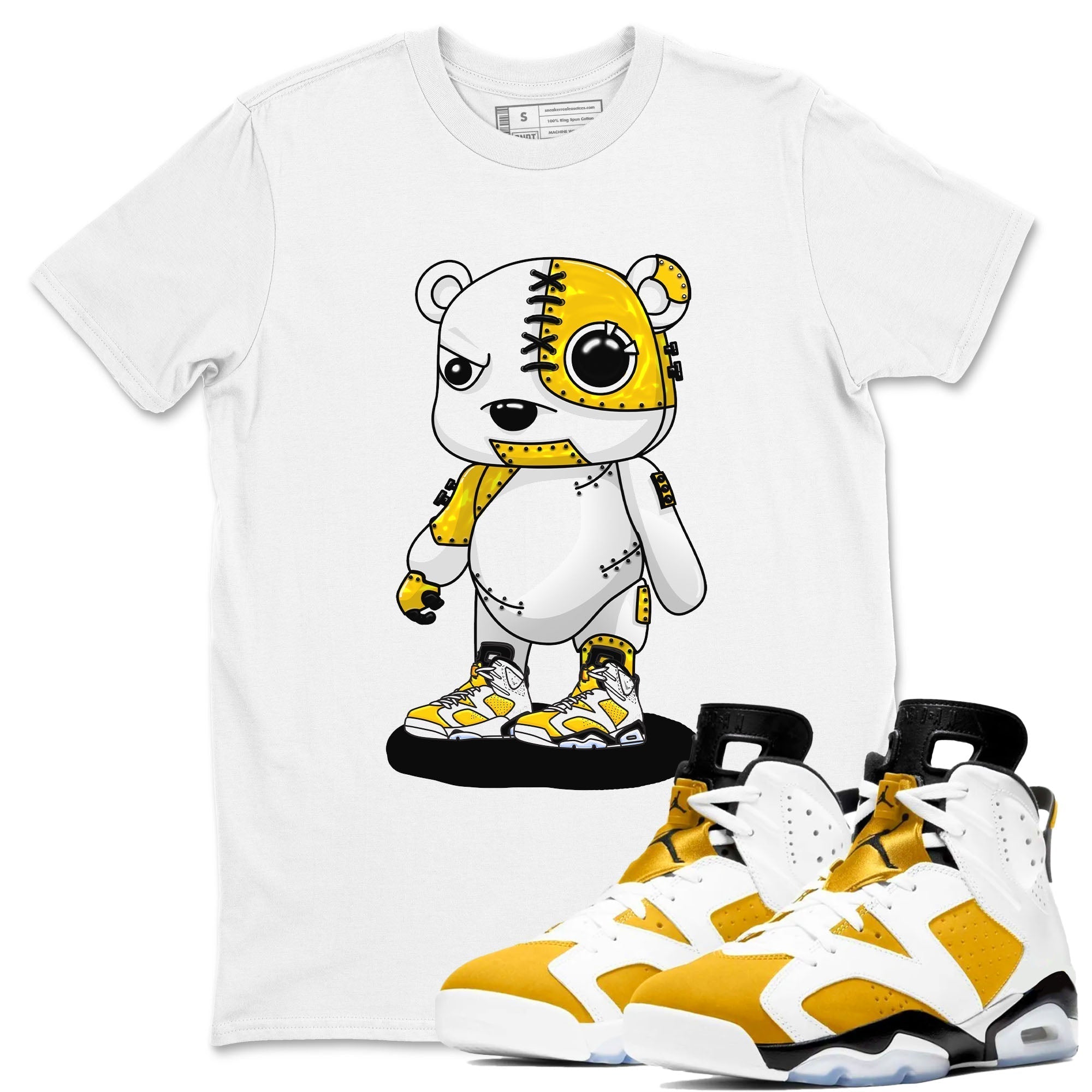 Cyborg Bear snkmatch Tees - Air Jordan 6 Yellow Ochre