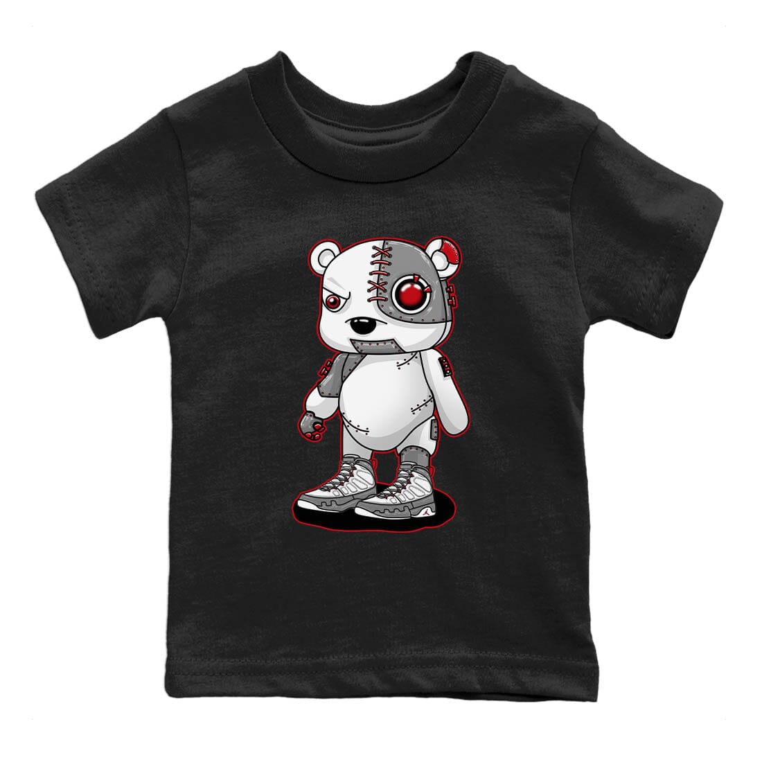 Cyborg Bear Kids Tops - Air Jordan 9 Fire Red