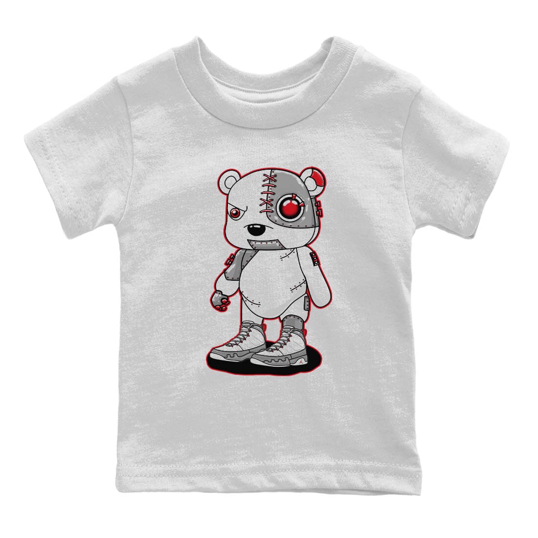 Cyborg Bear Kids Tops - Air Jordan 9 Fire Red