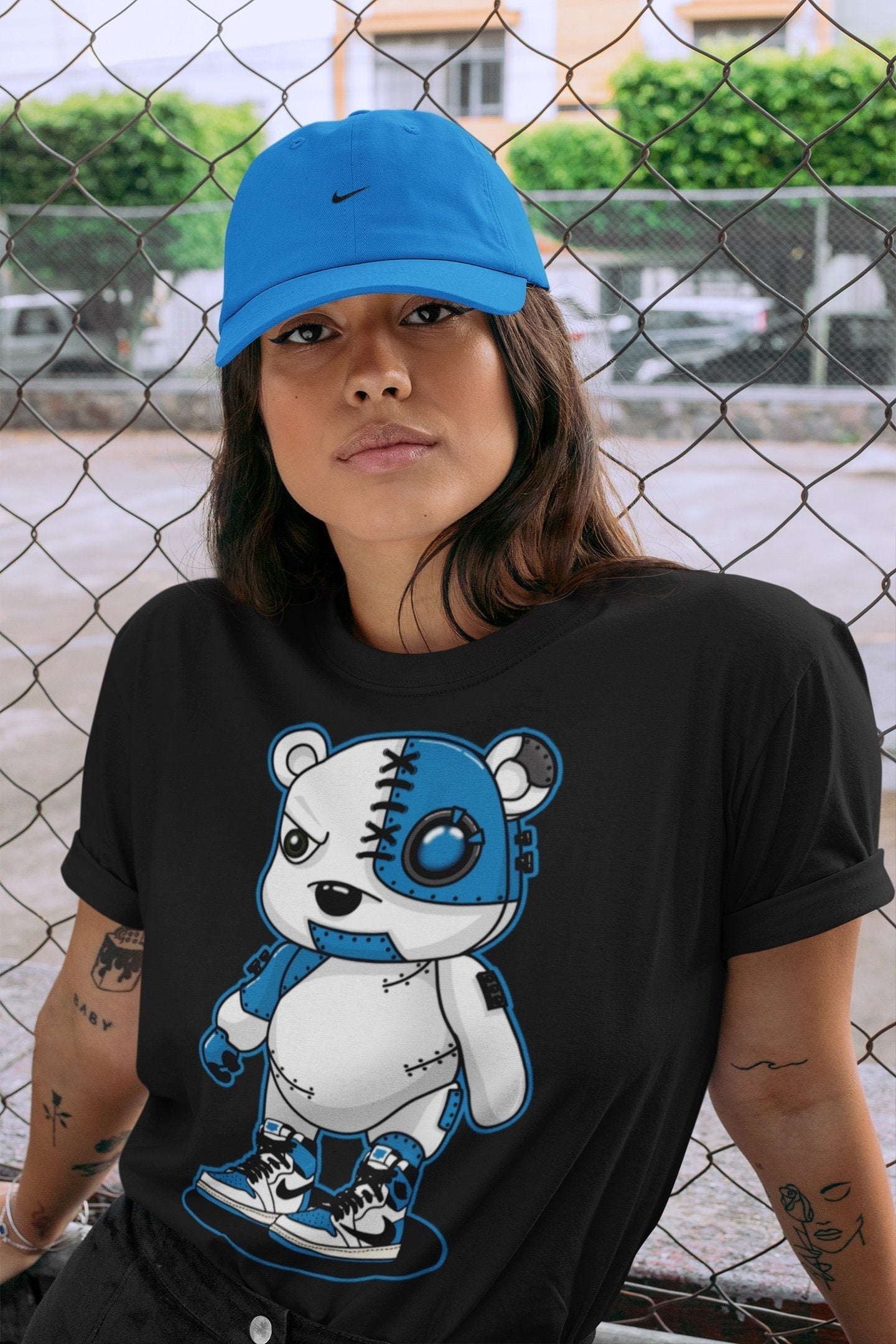 Cyborg Bear Unisex Tops - Air Jordan 1 Travis Scott Fragment