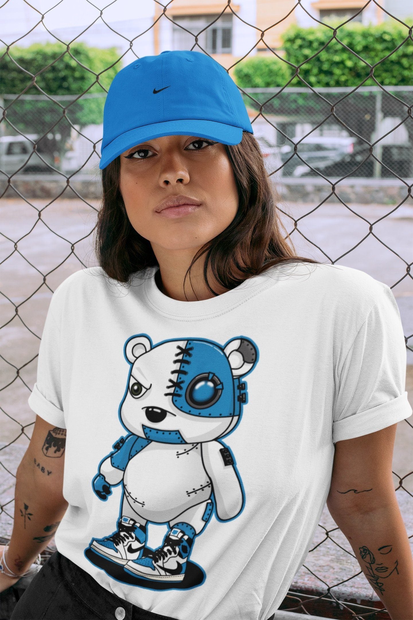 Cyborg Bear Unisex Tops - Air Jordan 1 Travis Scott Fragment