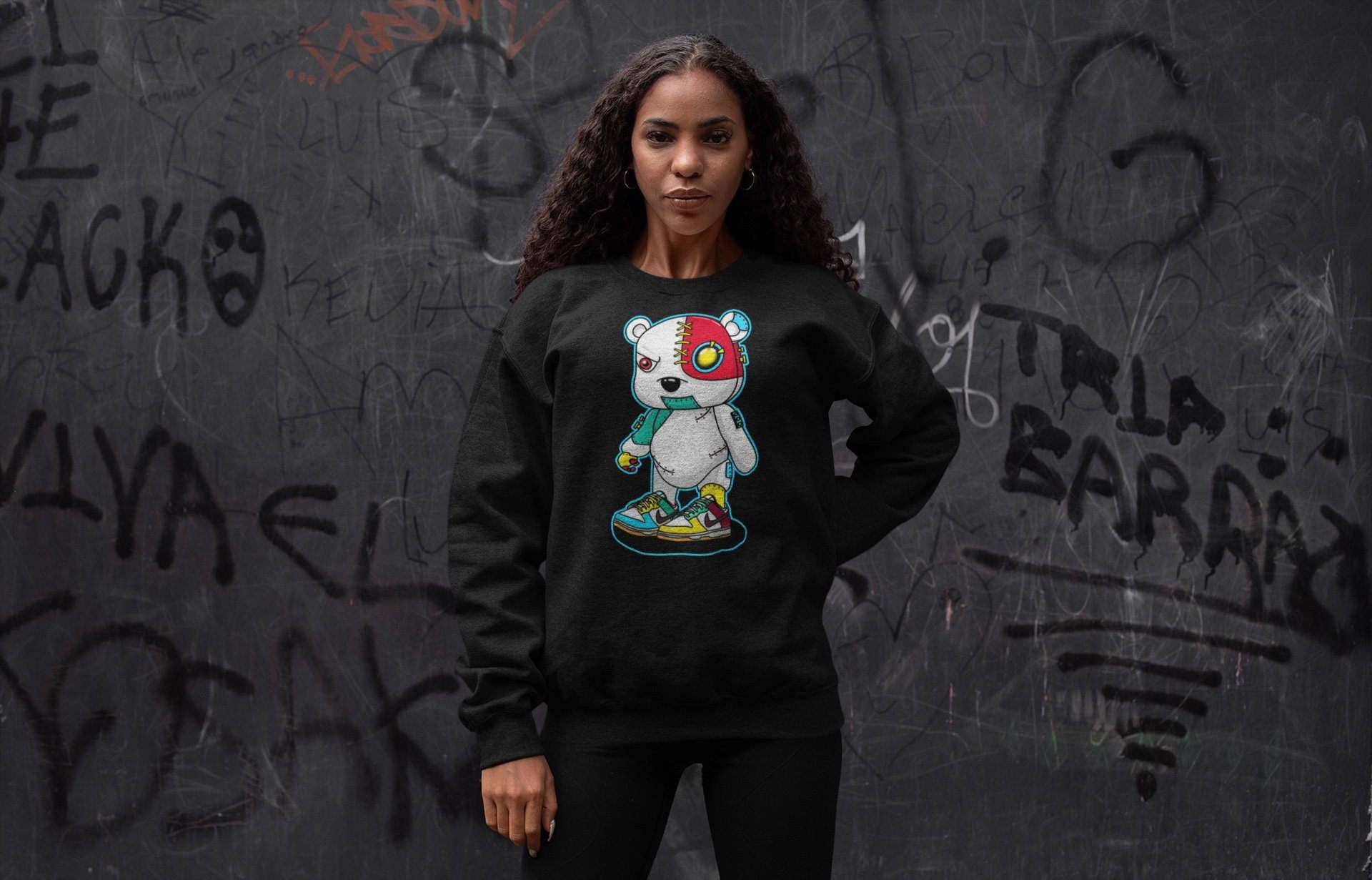 Cyborg Bear Unisex Tops - Dunk Free 99 White