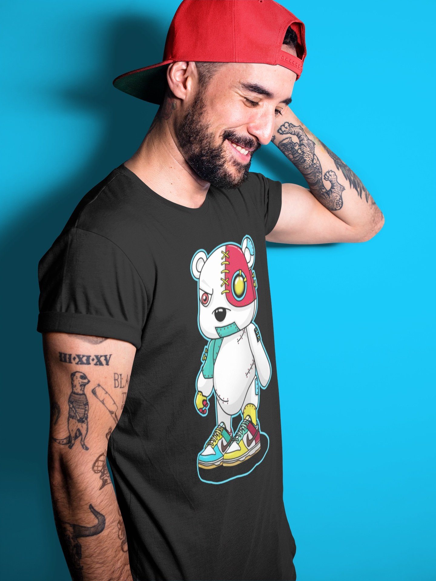 Cyborg Bear Unisex Tops - Dunk Free 99 White