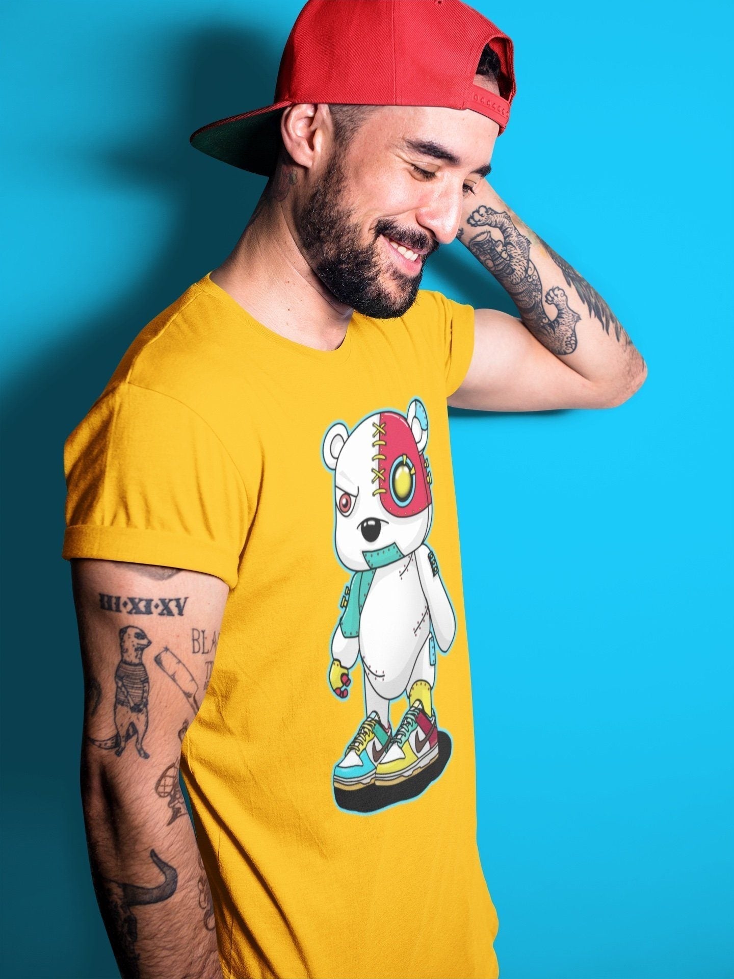 Cyborg Bear Unisex Tops - Dunk Free 99 White
