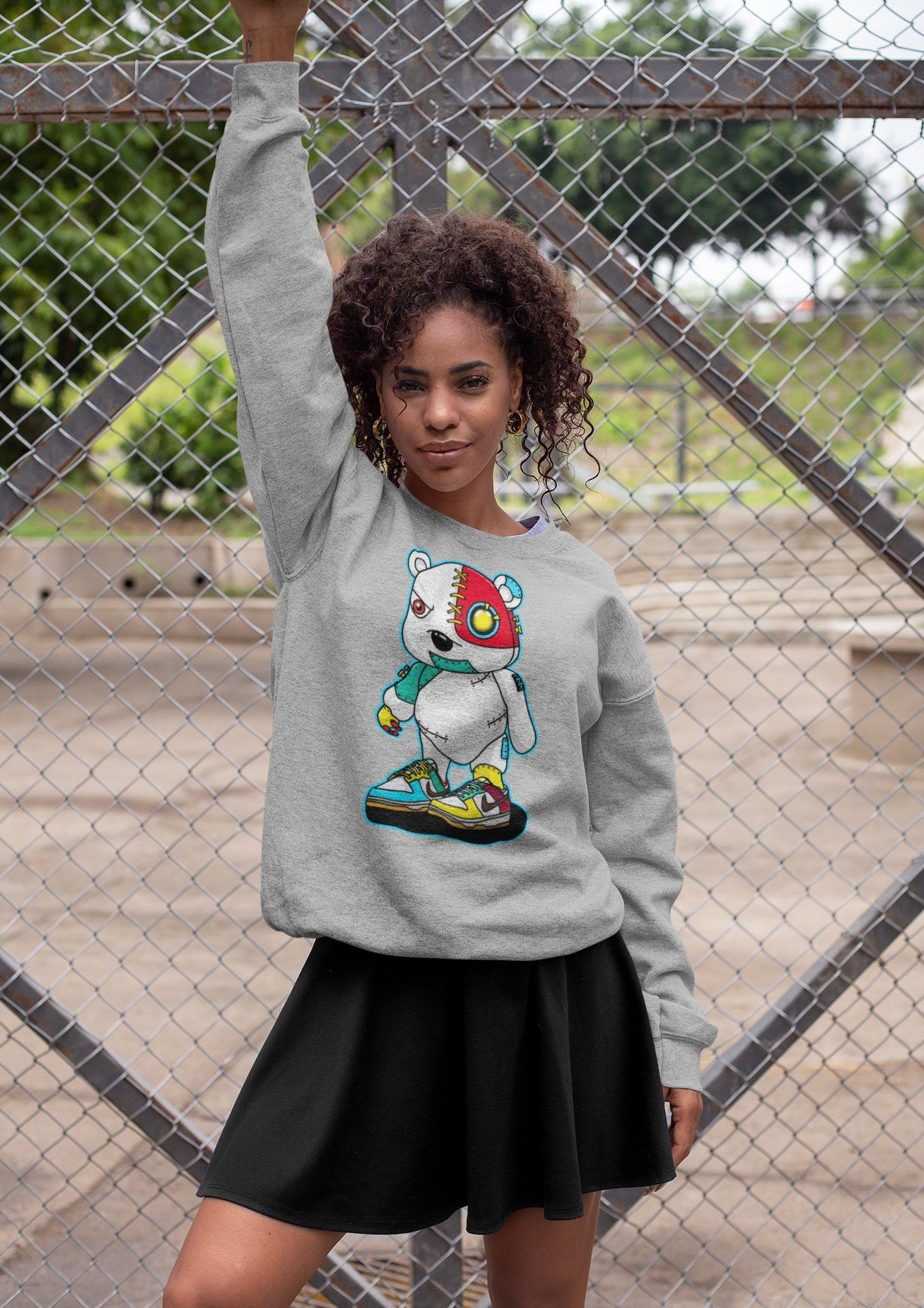Cyborg Bear Unisex Tops - Dunk Free 99 White