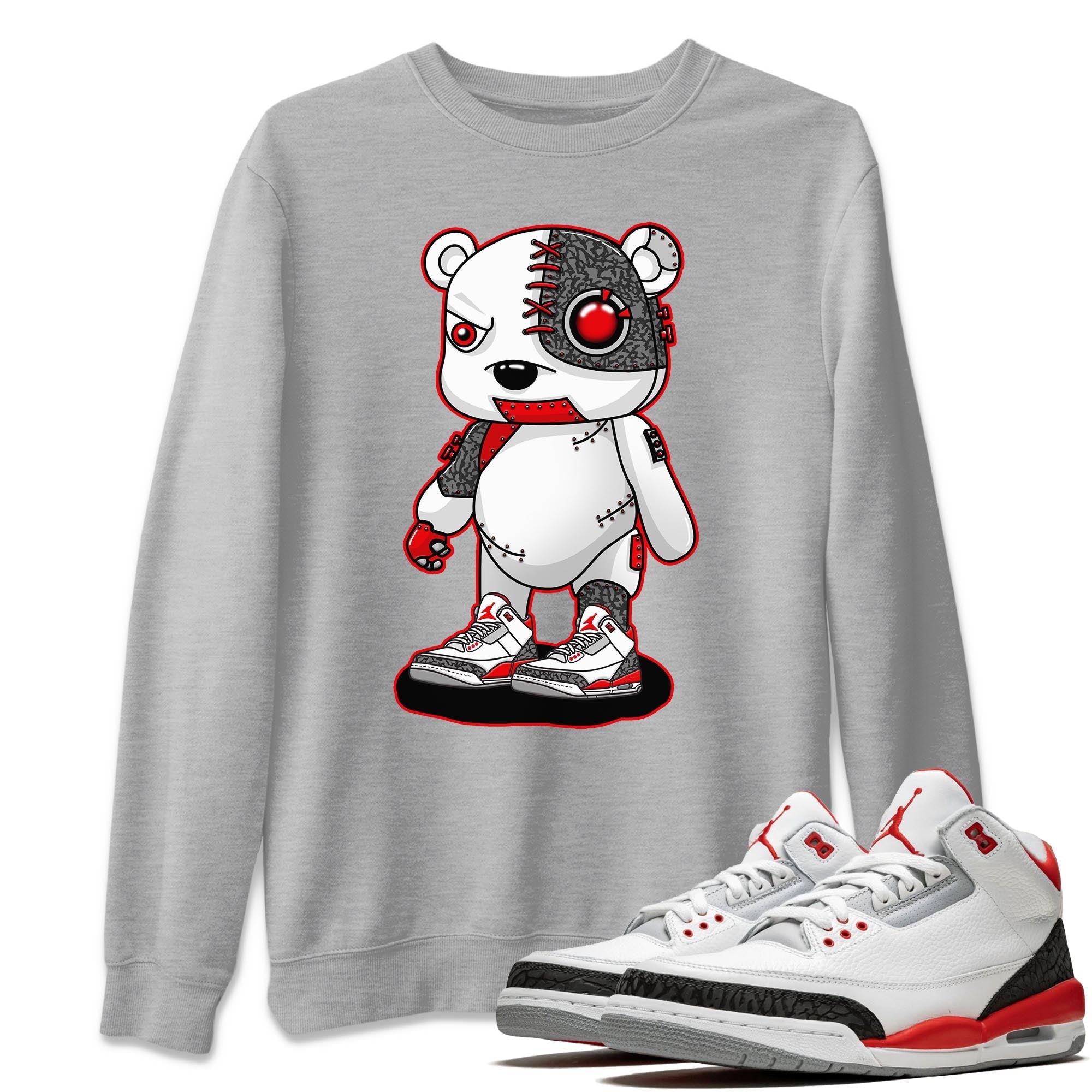 Cyborg Bear Unisex Tops - Air Jordan 3 Fire Red