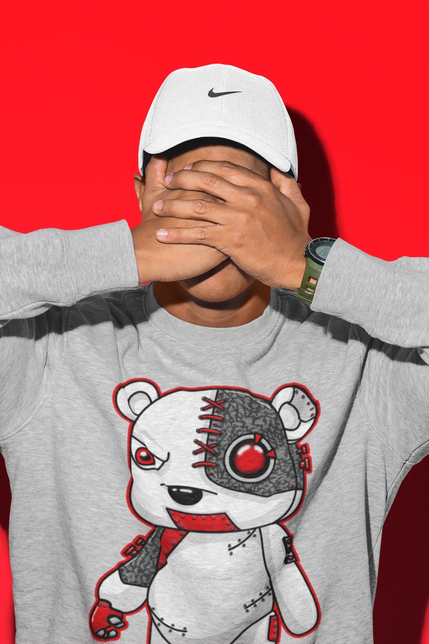 Cyborg Bear Unisex Tops - Air Jordan 3 Fire Red